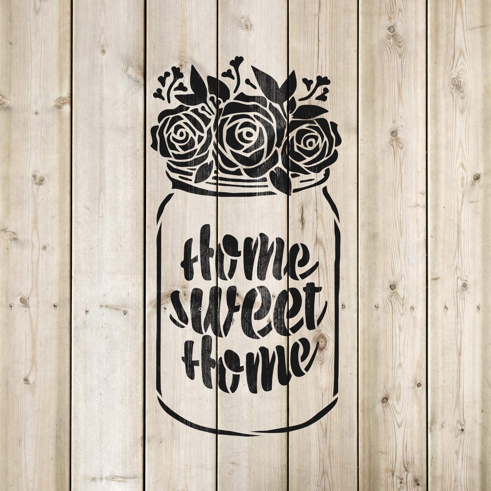 Farmhouse Mason Jar Stencil Set for DIY Country Crafts - Perfect for Home Decor, Wedding Centerpieces & Rustic Gift Wrapping