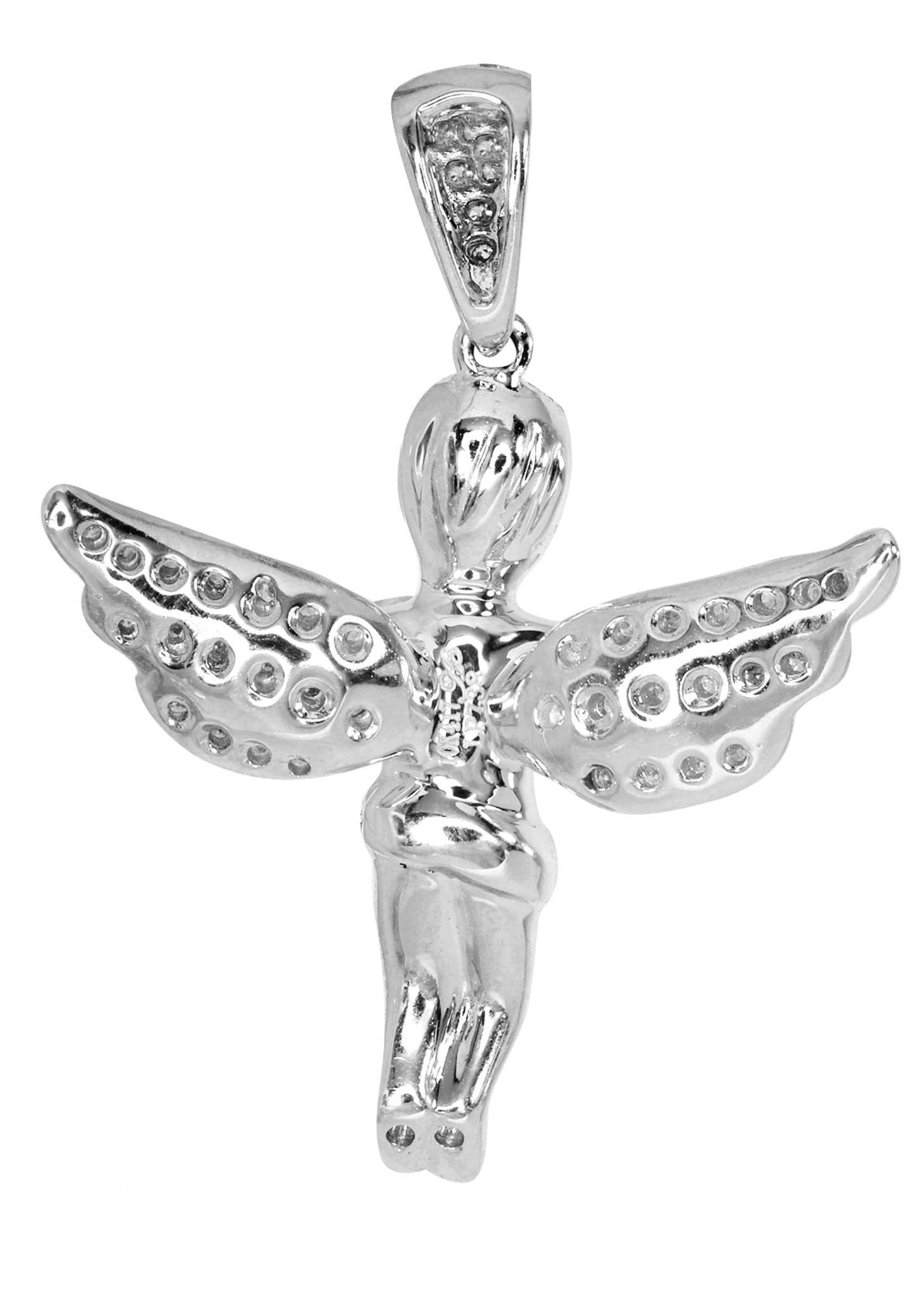 Diamond Angel Pendant Necklace - 4.77 Grams (0.59 Carats) | Elegant Jewelry Gift for Women | Perfect for Birthdays, Anniversaries & Special Occasions