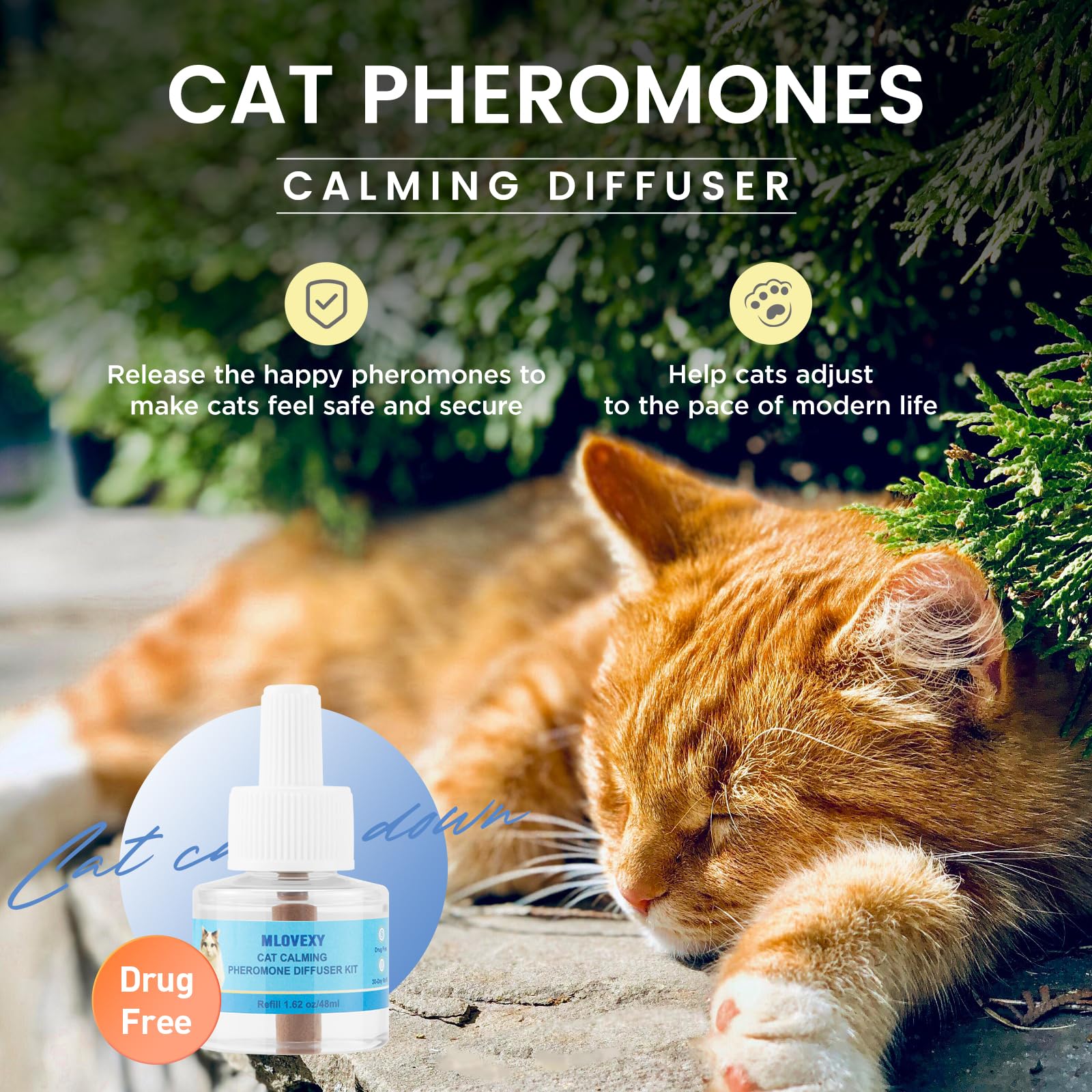 Therapet MD Cat Diffuser for Anxiety Relief - Calming Pheromones to Reduce Scratching & Spraying in Multi-Cat Homes (2 Refills, 60 Days) - Perfect for Stressful Situations Like Vet Visits, Moving, or New Pets
