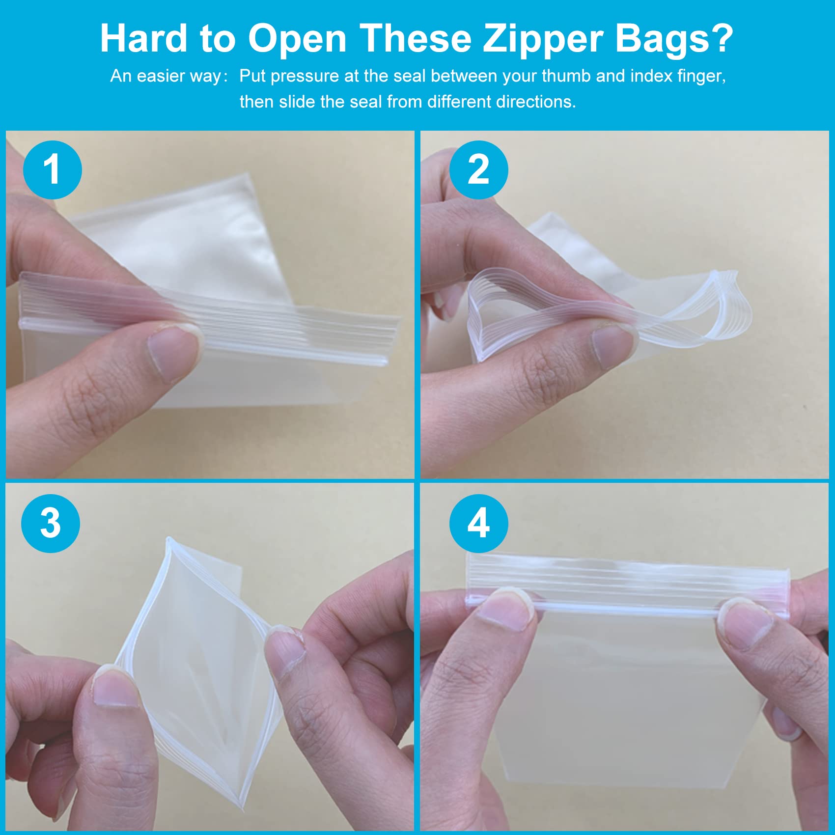 200 Pack 2x3 Inch Small Clear Reclosable Zipper Bags - Plastic Storage Bags with Zipper Lock for Jewelry, Beads, Screws & Small Items - Perfect for Crafting, Organizing & Travel Accessories