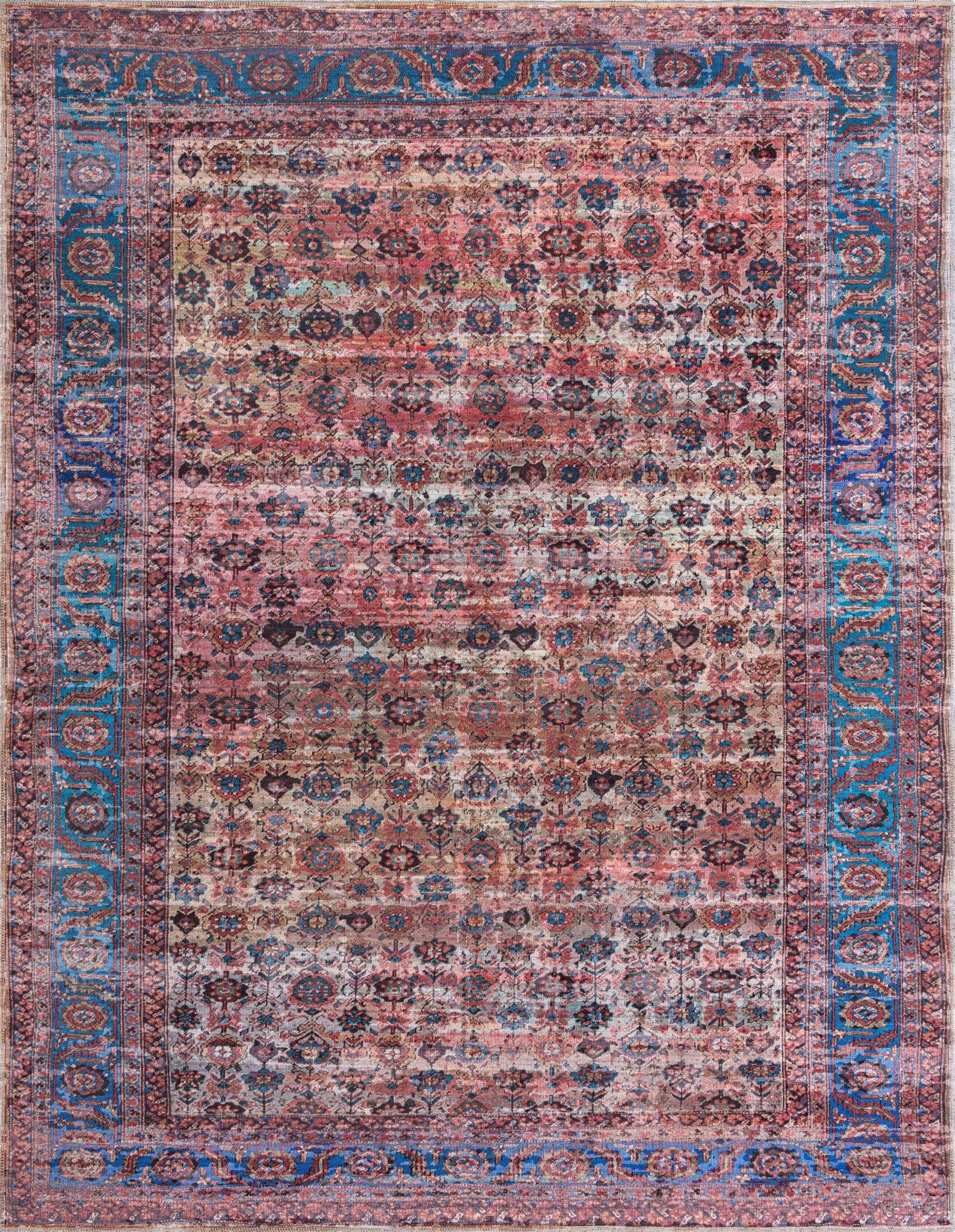 Washable Pink Low-Pile Rug 8' x 10' - Maahru Collection by Rugs.com | Soft Modern Area Rug for Living Room, Dining Room, Bedroom & Open Floor Plans | Pet-Friendly & Easy Clean Home Decor