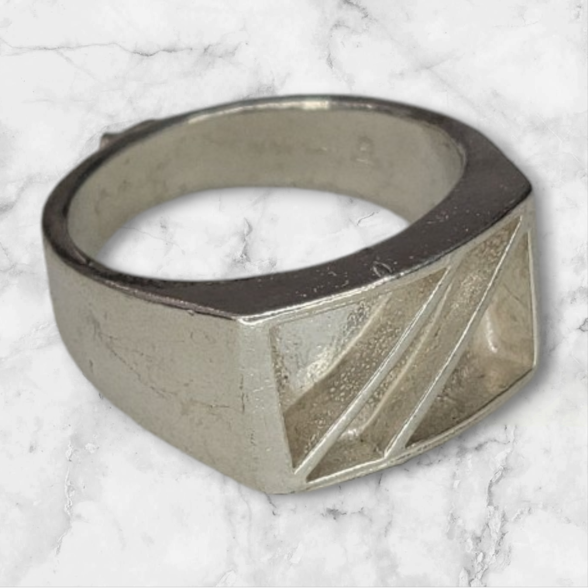Solid Sterling Silver Inlay Rectangle Blank Setting - Rough Cast DIY Jewelry Making, Empty Ring for Carving & Engraving - Size 7-12 for Silversmiths & Jewelry Designers | Perfect for Custom Rings, Wedding Bands & Handmade Jewelry Creations