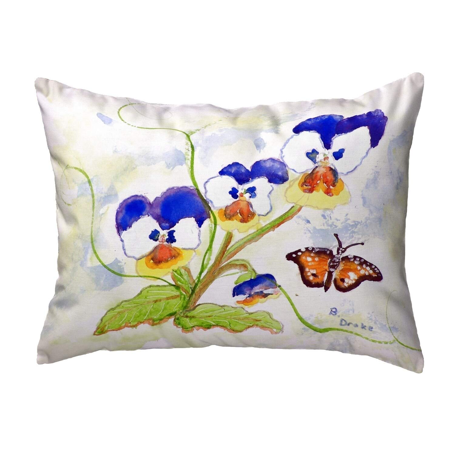 Betsy Drake KS209 Decorative Throw Pillow 11x14 Inches - Soft Multi-Color Cushion for Sofa, Bed, Living Room & Home Decor