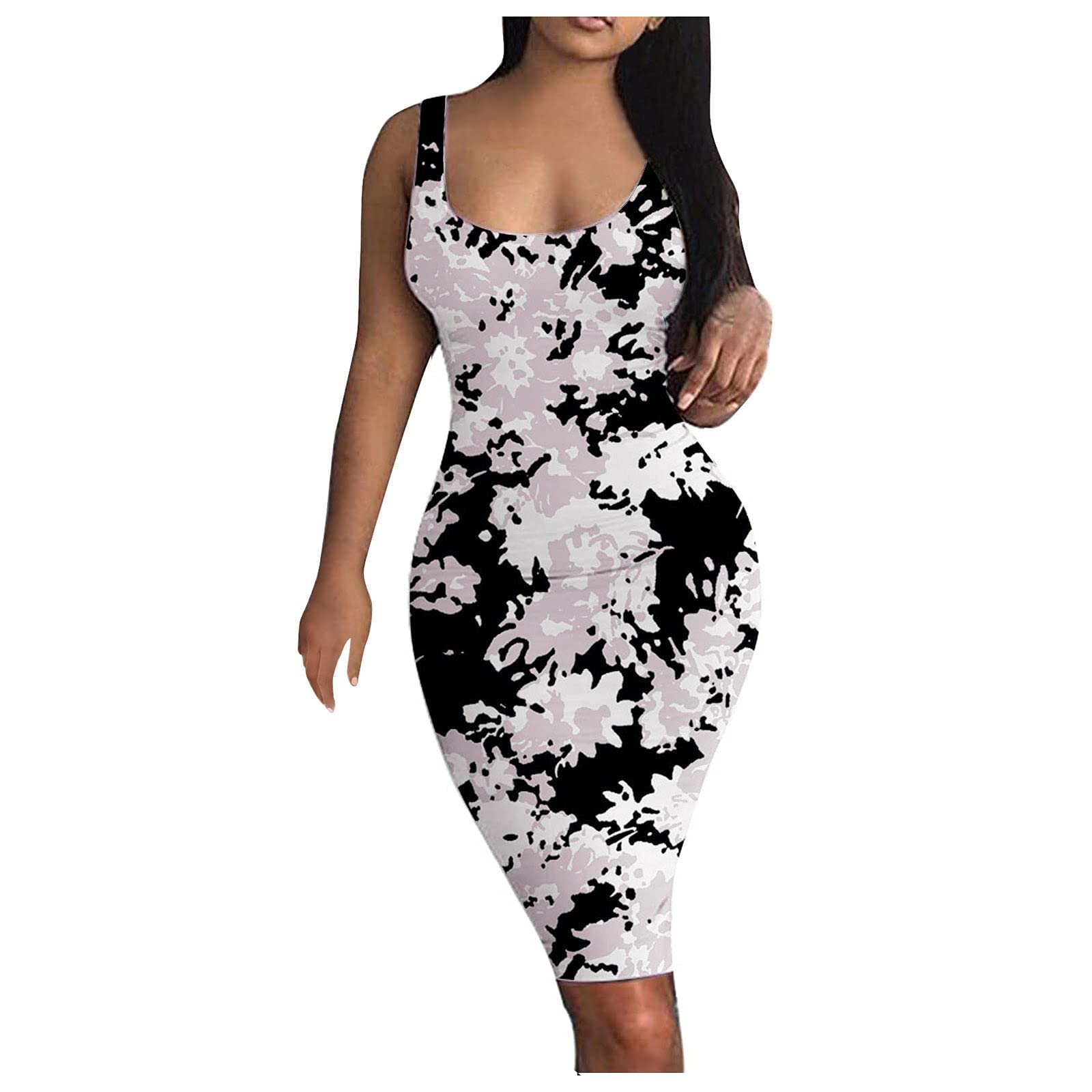 Floral Tank Dress for Women - Sleeveless Midi Party Dress, Clubwear, Summer Mini Dress | Perfect for Cocktail Parties, Date Nights & Beach Vacations