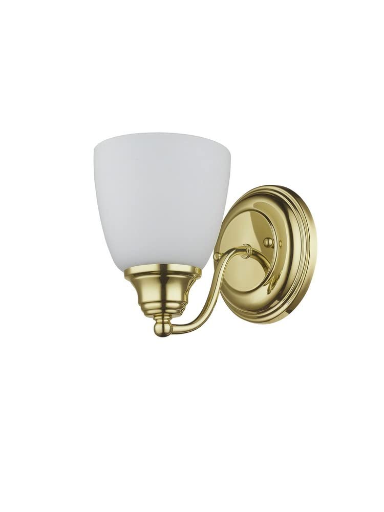 Livex Lighting 13671-91 Somerville 1 Light Wall Sconce, Brushed Nickel - Modern Wall Light Fixture for Bedroom, Hallway & Living Room Decor