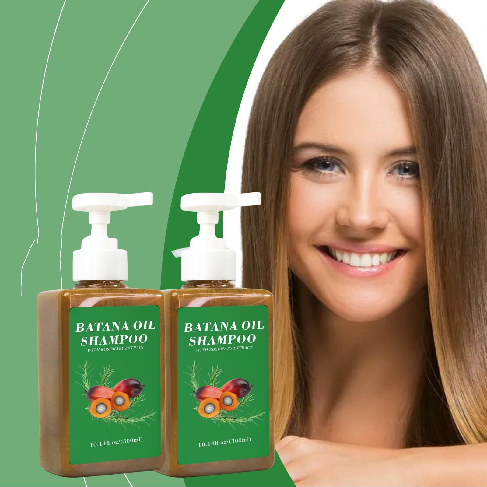 Batana Oil Shampoo with Rosemary Extract for Hair Growth & Loss Prevention - 10.14 Fl Oz (2 Pack) - Natural Hair Care for Women - Perfect for Dry, Damaged Hair & Scalp Nourishment