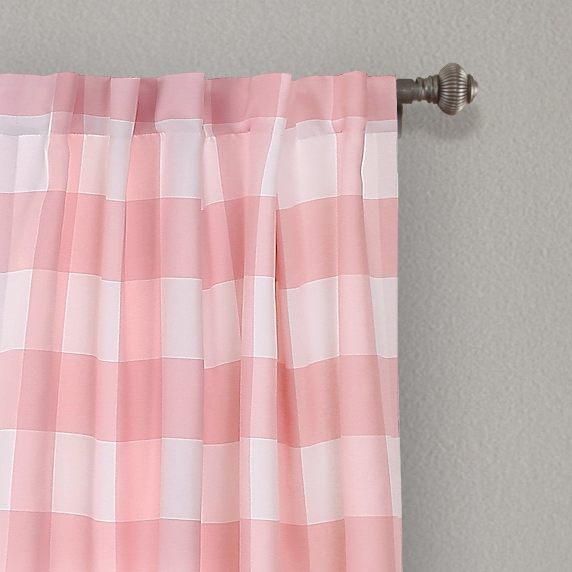 Kelly Checker Light Filtering Window Curtain Panel Set - Blackout Sheer Drapes for Living Room, Bedroom & Office - Soft Textured Fabric with Modern Checkerboard Design