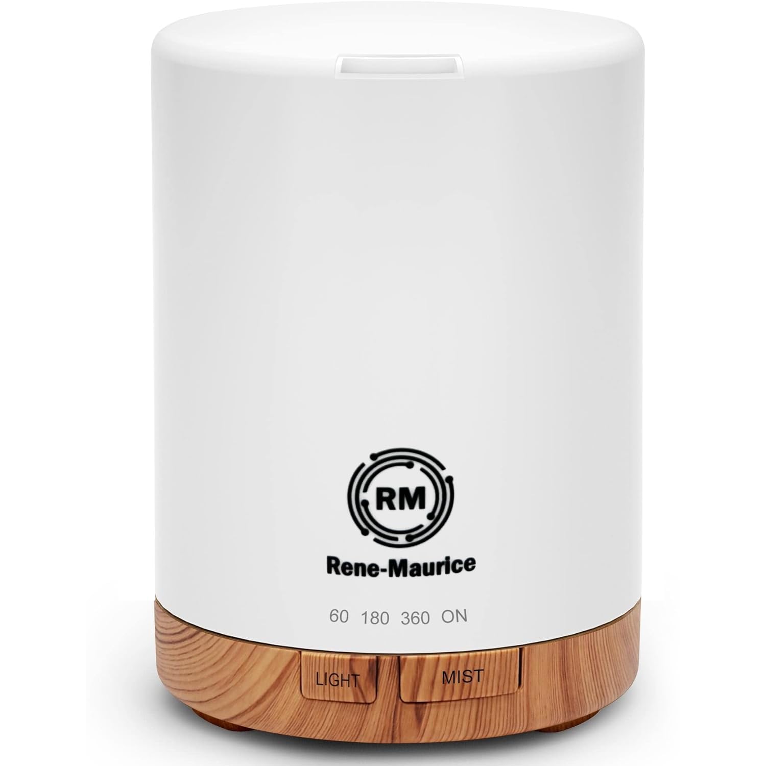 Rene Maurice 300ml Ultrasonic Cool Mist Humidifier for Bedroom, Baby Nursery & Office - Essential Oil Diffuser with Night Light & Auto Shut-Off - Relieves Dry Skin, Allergies, Cold & Cough - Ideal for Plants, Yoga & Aromatherapy