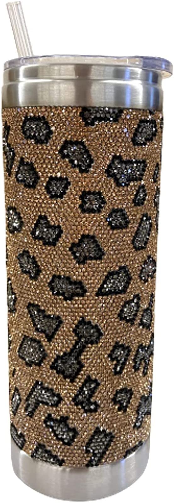 LEGO Bubbles & Bling Tumbler - 20oz Leopard Print Gold Tone Insulated Cup with Straw, Perfect for Kids Drinks, Parties & Gifts | Jacqueline Kent BBT001