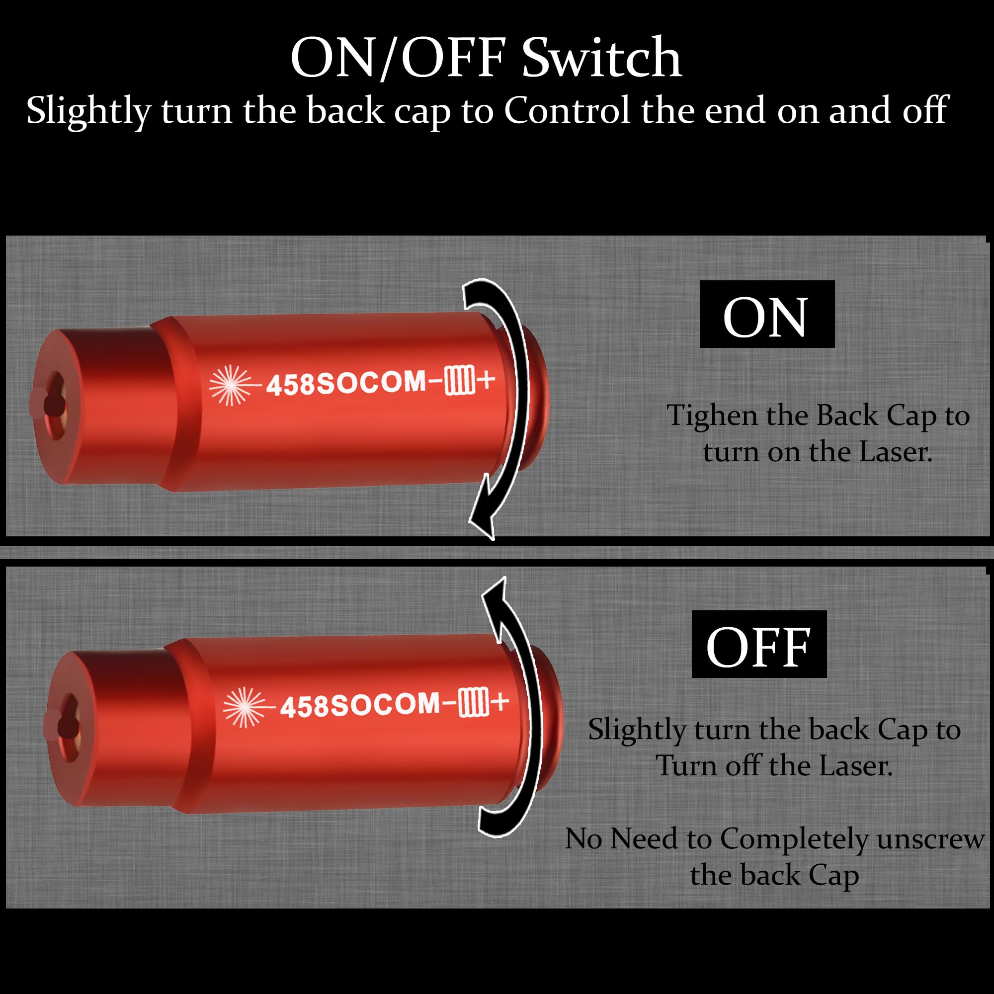 GOTICAL Red Dot .458 Laser Bore Sighter - Precision Hunting Tool for .458 Cartridge with Red Laser Boresighter | Perfect for Rifle Sight Alignment, Hunting, and Shooting Range Practice