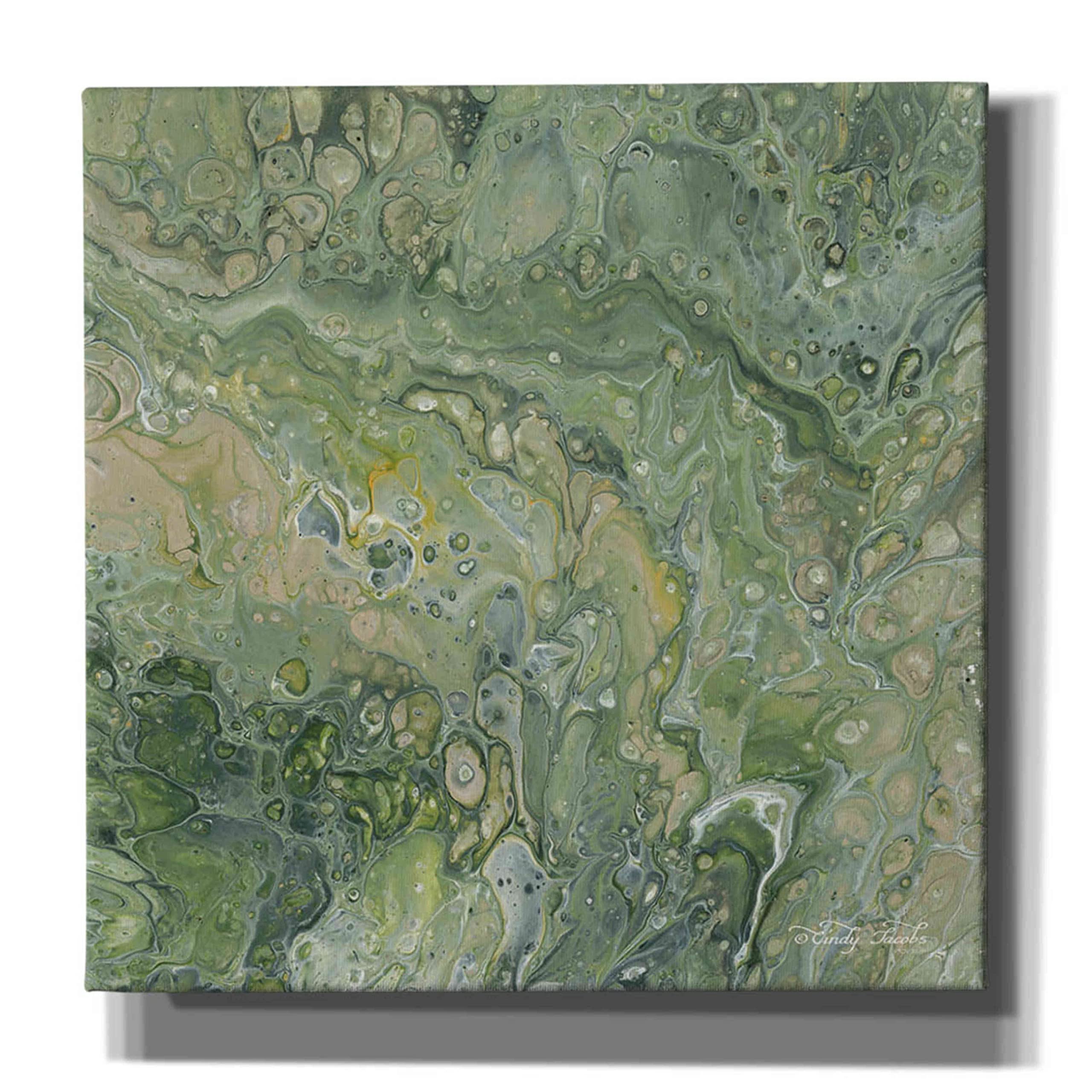 Abstract in Seafoam III Canvas Wall Art by Cindy Jacobs - 12x12 Inch Modern Home Decor for Living Room, Bedroom & Office