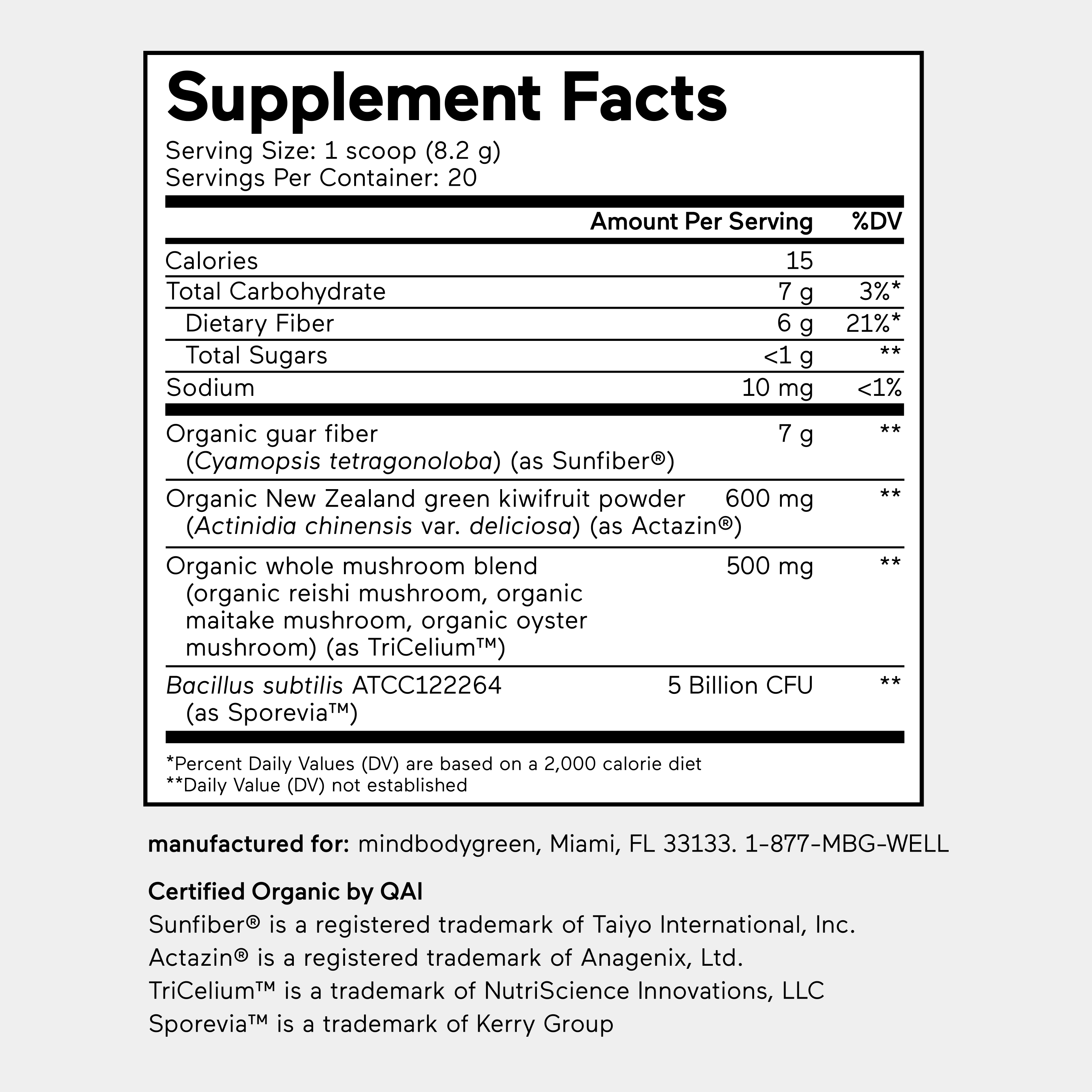 Organic Fiber Supplement with Prebiotic Support for Gut Health & Digestion - Daily Wellness & Immune System Boost