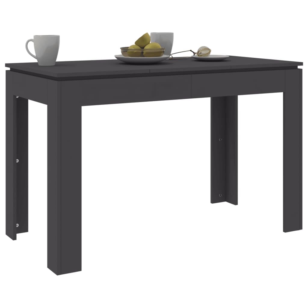 Gray VidaXL Dining Table - Modern Rectangular Engineered Wood Kitchen or Dining Room Table - Elegant Durable Furniture with Easy Assembly & Cleaning - Perfect for Family Gatherings, Dinner Parties & Small Space Homes