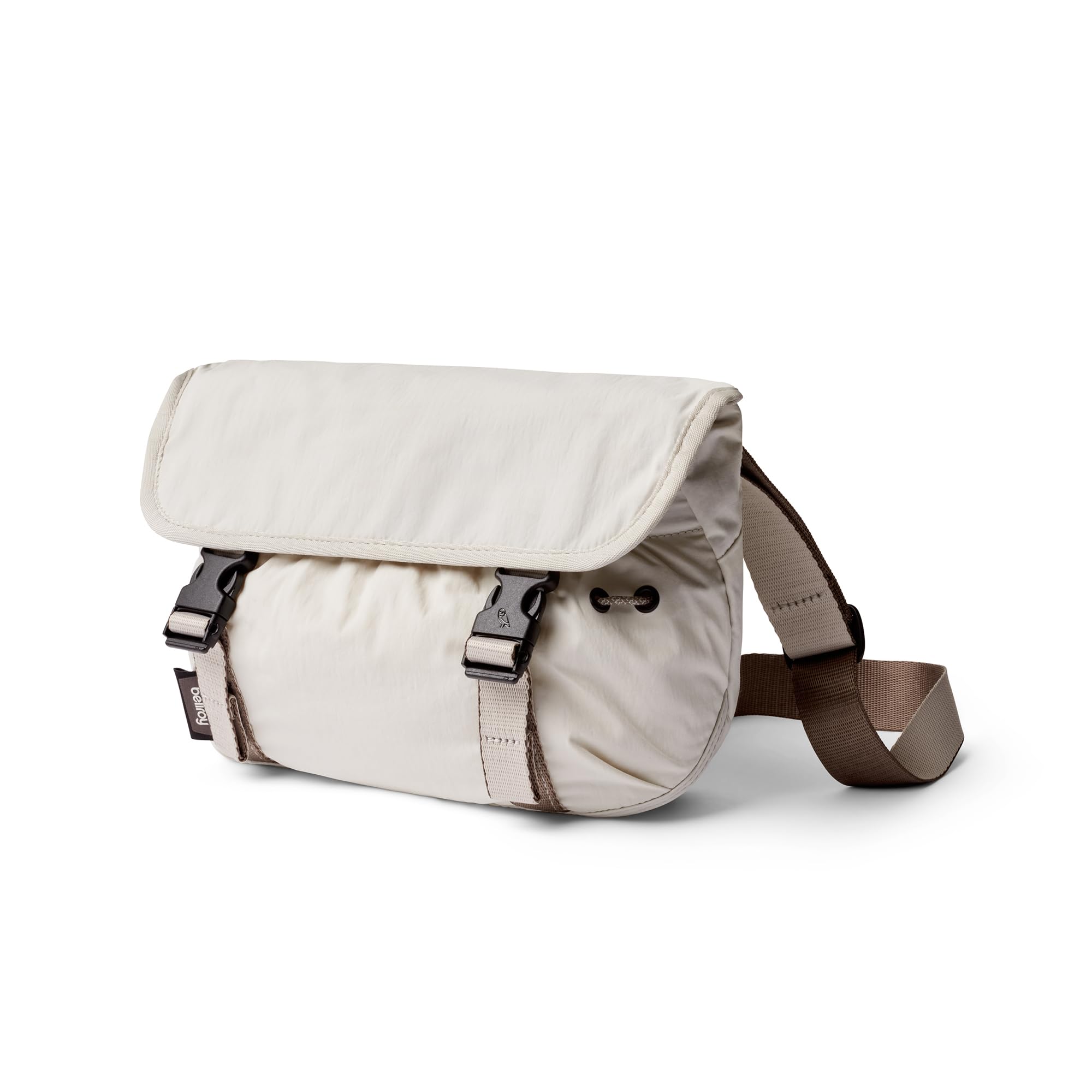 Bellroy Cinch Mini Messenger Bag - 6L Lightweight Compact Shoulder Bag with Water-Resistant Fabric & Effortless Organization - Oat Color - Perfect for Travel, Work & Everyday Carry