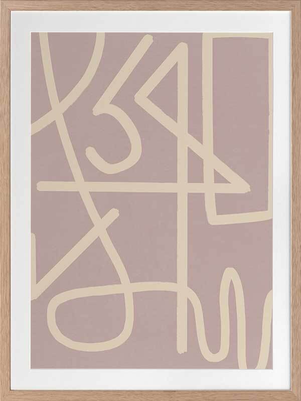 Arabesque Blush Framed Wall Art Print - Elegant Home Decor for Living Room, Bedroom & Office