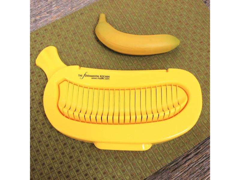 BergHOFF TFK Yellow Banana Slicer with Strong Wire String - Thin Slice Cutter for Perfect Banana Slices | Ideal for Fruit Salads, Smoothies, Baking & Kids Snacks