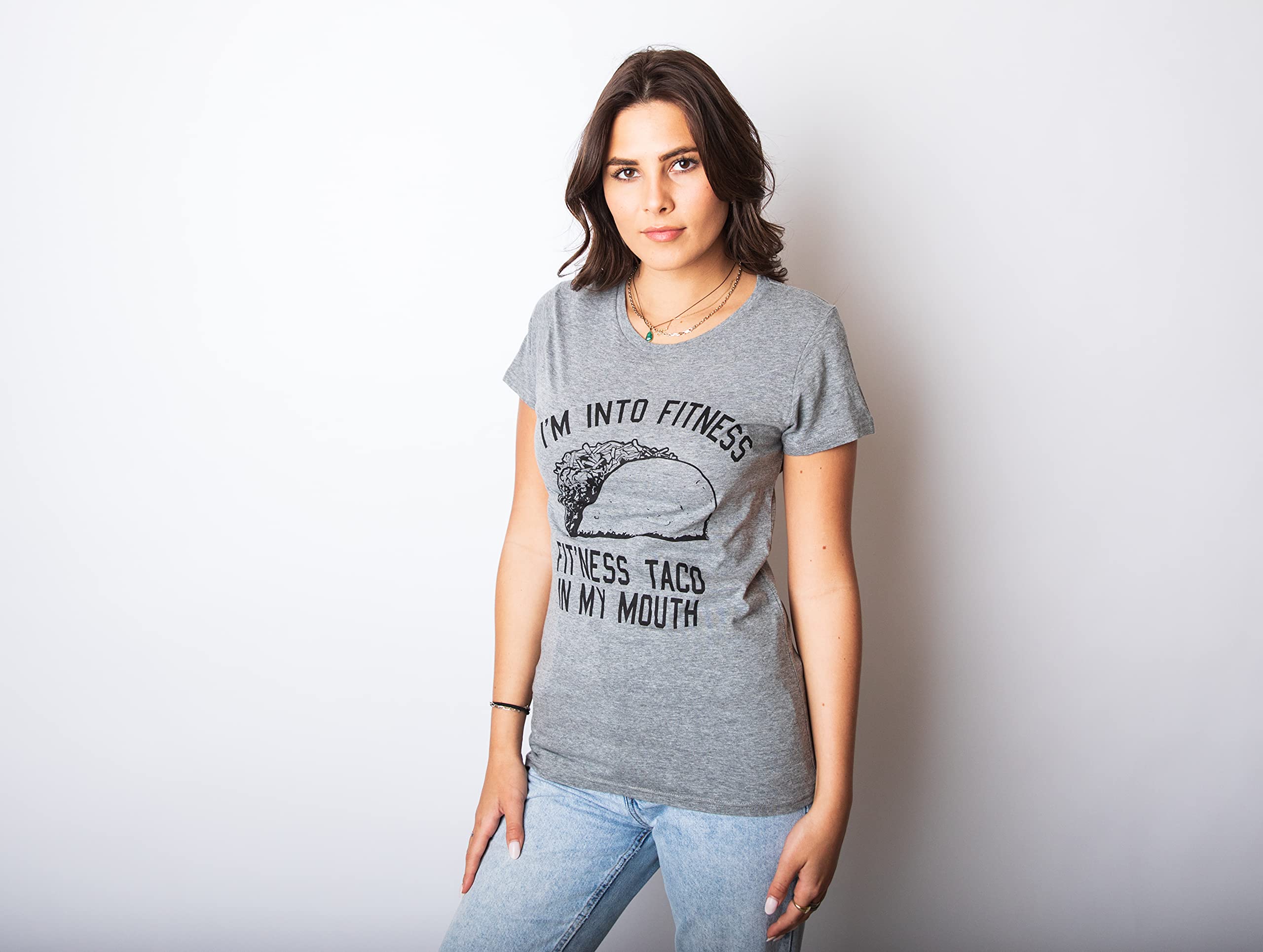 Funny Women's Fitness Taco Gym T-Shirt - Cool Humor Graphic Muscle Tee for Workout & Gym - Perfect for Yoga, Running & Casual Wear