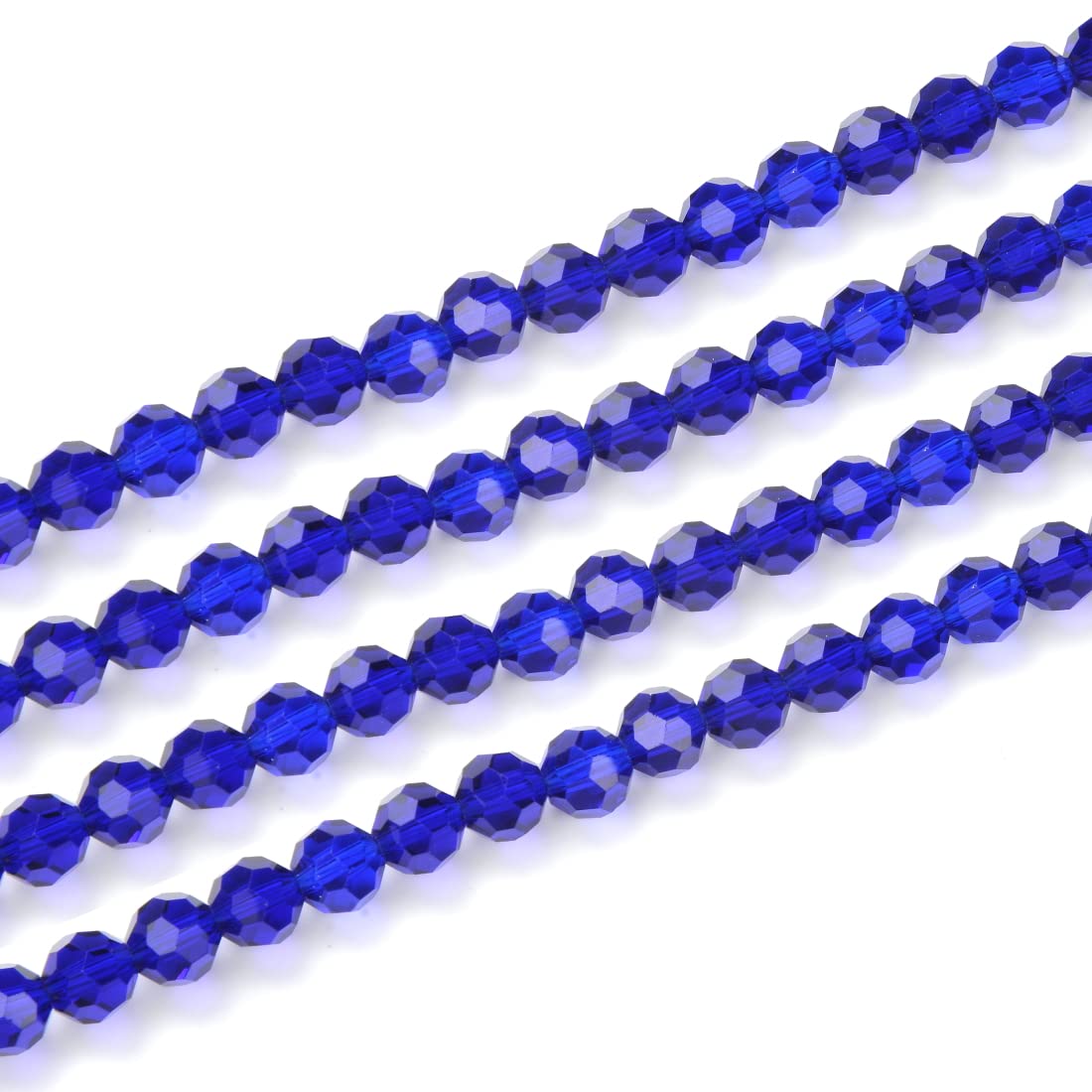 5 Strands Czech 8mm Faceted Round Crystal Glass Loose Beads Spacers Bulk Cobalt Blue (330-340pcs) - DIY Jewelry Making, Bracelets, Necklaces, Earrings & Craft Projects - High Quality Glass Beads for Handmade Accessories