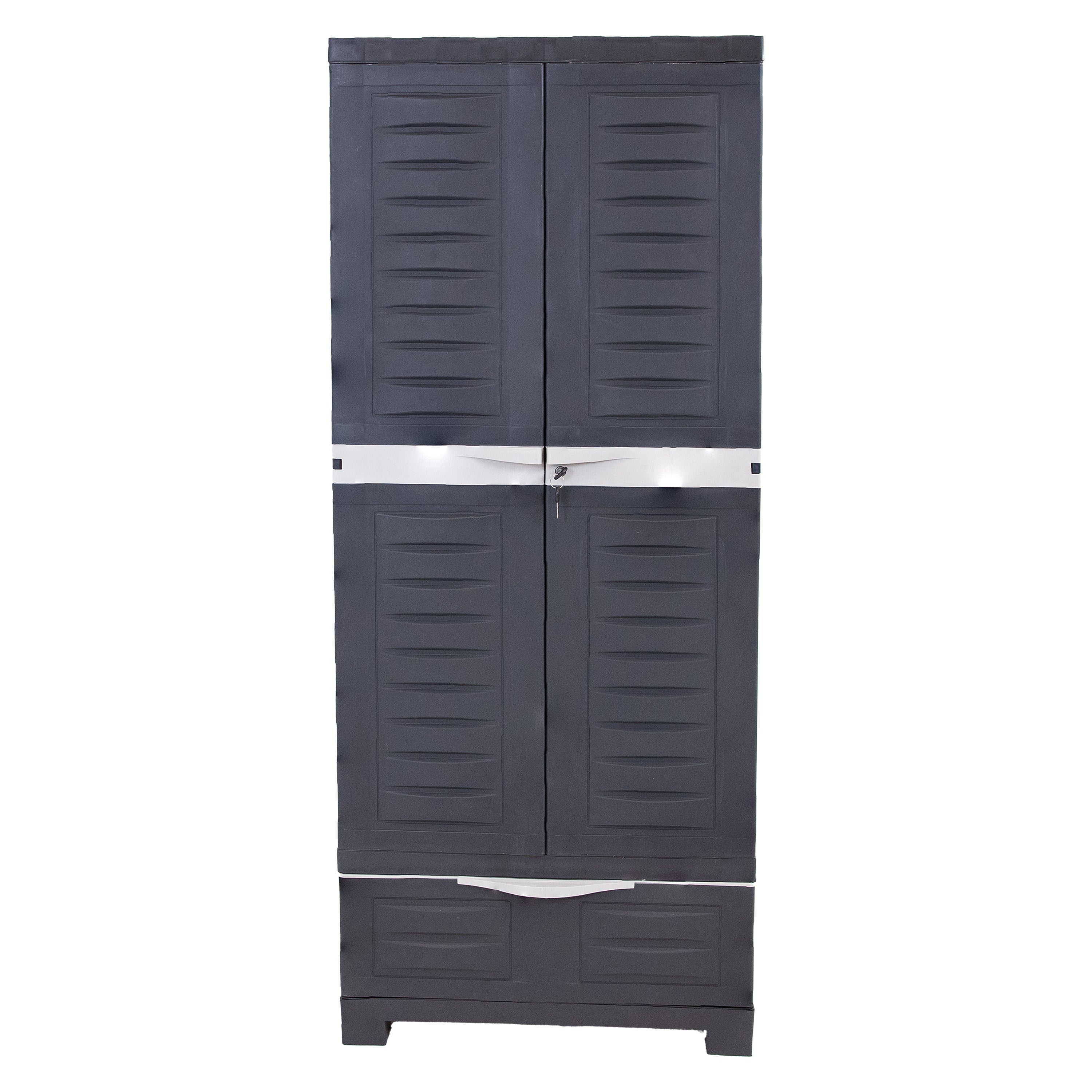 Sunnydaze 3-Shelf Plastic Lockable Storage Cabinet 57.5