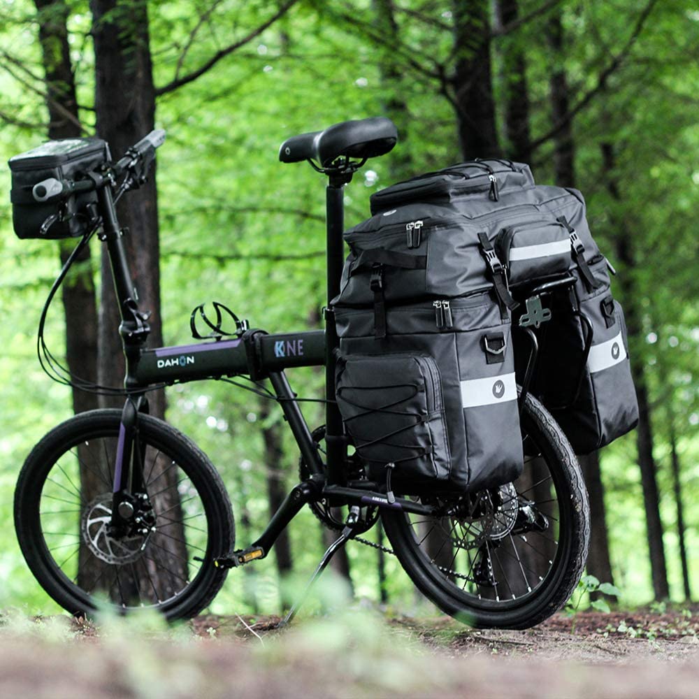 Rhinowalk Waterproof Bike Pannier Bag Set - 3-in-1 Bicycle Cargo Rack Saddle Bag with Shoulder Strap & Laptop Compartment | Durable Cycling Accessories for Commuting, Touring & Outdoor Adventures