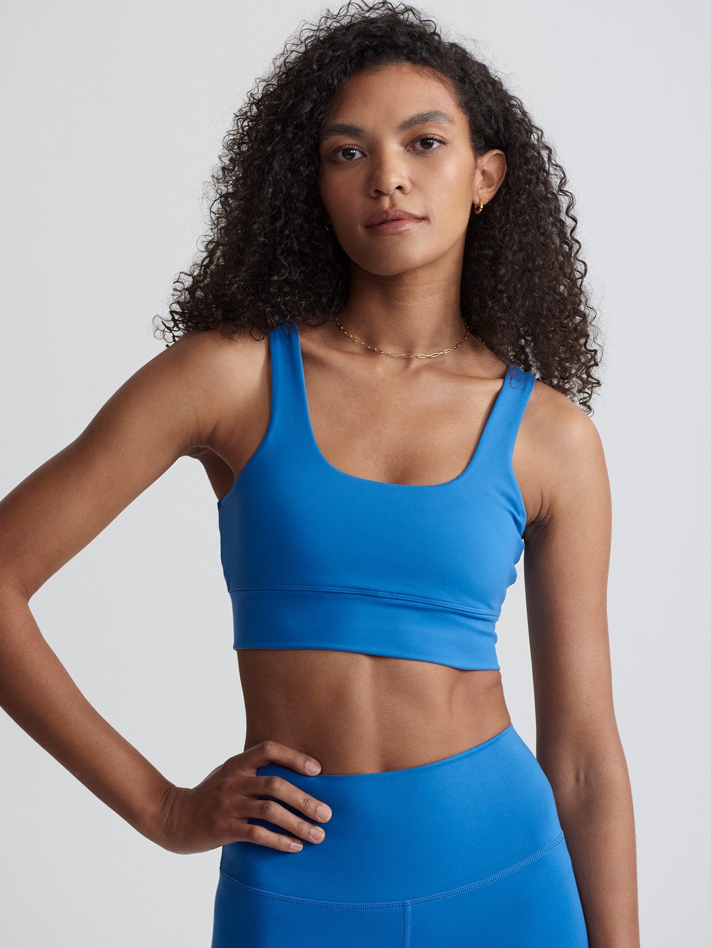 Varley Freesoft Cori Bra - Comfortable Wireless Sports Bra for Yoga, Running & Gym Workouts - High Tide Blue Activewear for Women