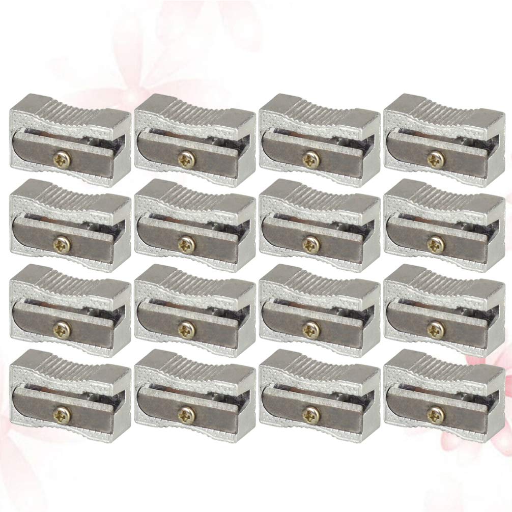 NUOBESTY 16pcs Aluminum Pencil Sharpener for Graphite & Colored Pencils - Art & Office Use