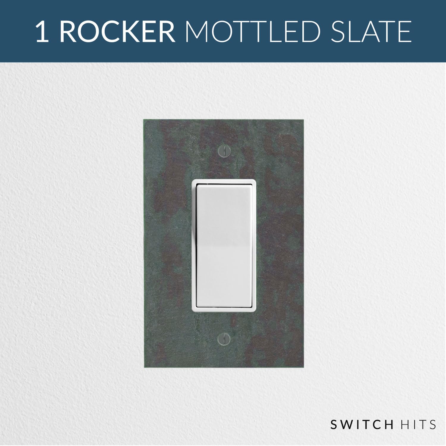 Decorative Vermont Slate GFCI Rocker Switch Plate Cover - 1 Gang, 3.25