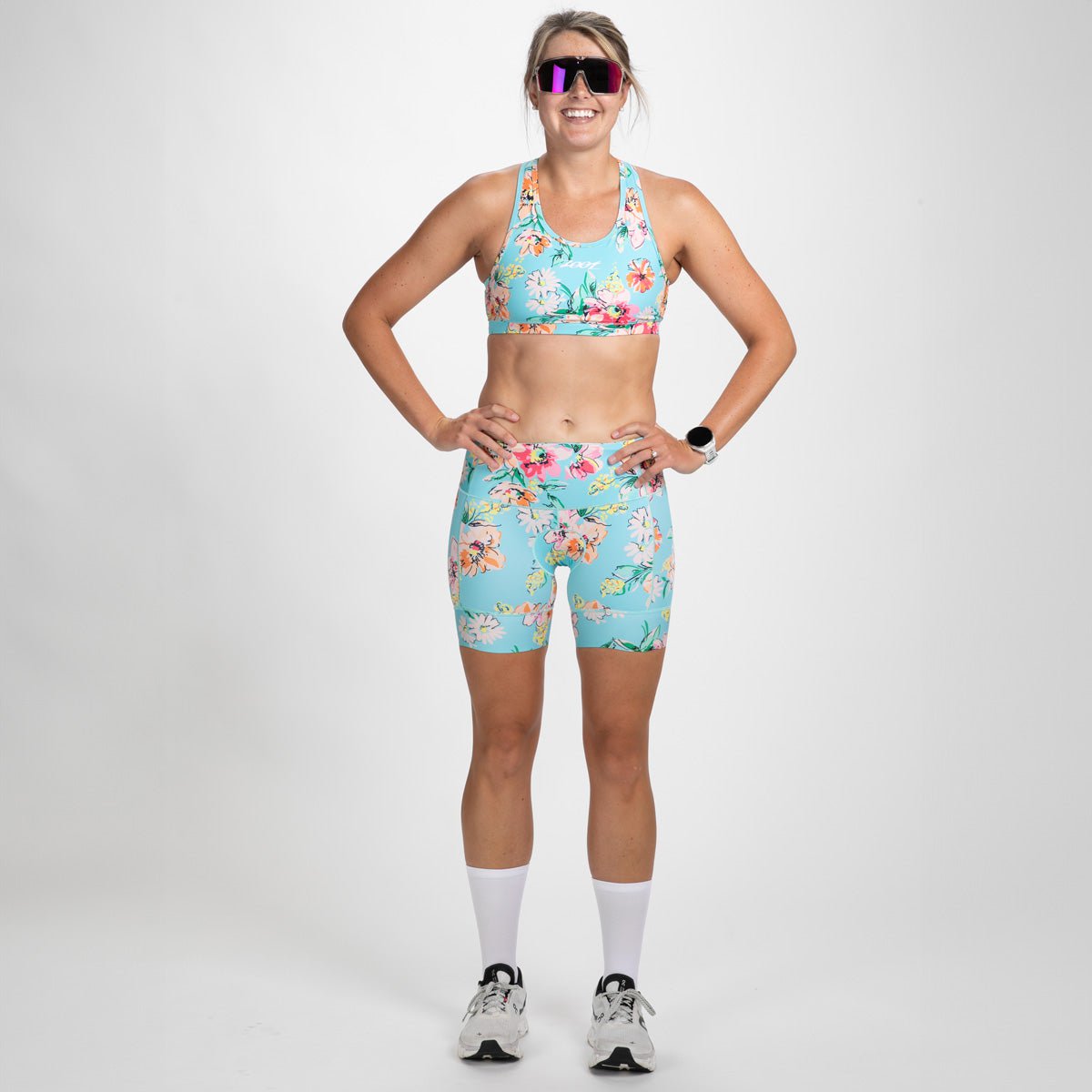 Women's High Support Sports Bra - Limited Edition Jasmine Print - Perfect for Yoga, Running & Gym Workouts