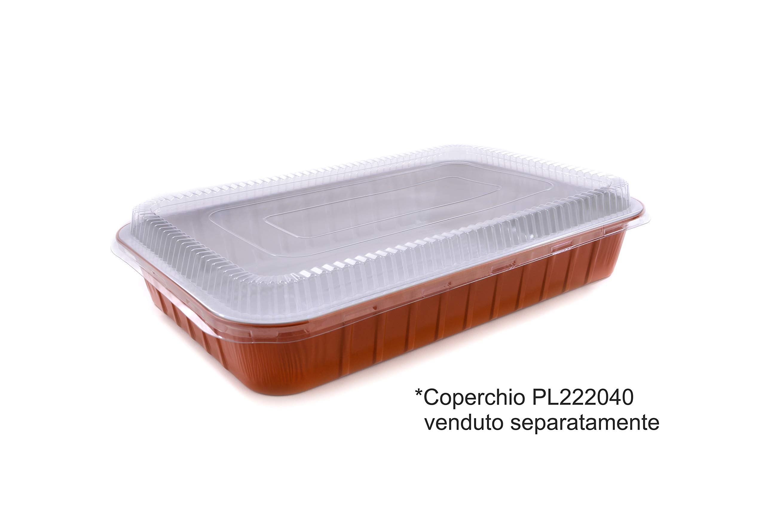 AS222040 | 6-Portion Lacquered Aluminum Trays - Extra Rigid White/Copper | Disposable Food Containers for Oven, Microwave & Takeout | 50-Pack | Perfect for Catering, Parties & Meal Prep