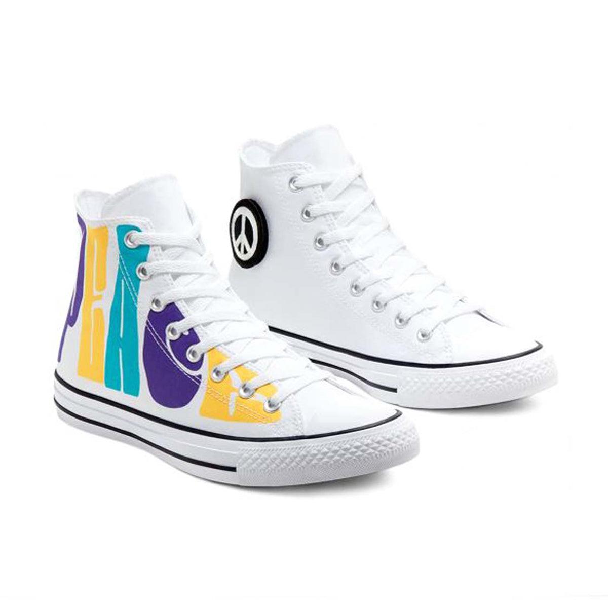 Chuck Taylor All Star Hi 'Empowered Peace' Unisex Canvas High Top Sneakers - Fashionable Streetwear for Men & Women | Perfect for Casual Wear, Skateboarding & Urban Lifestyle