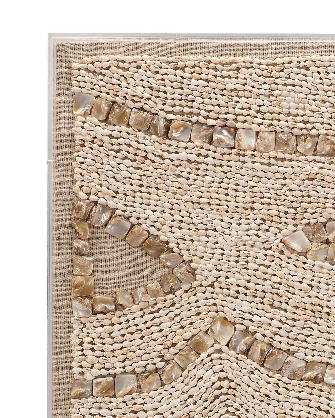 Big Wave Shell Wall Art - Coastal Beach Decor for Living Room, Bathroom & Bedroom - Handmade Seashell Mosaic for Home & Office Decor