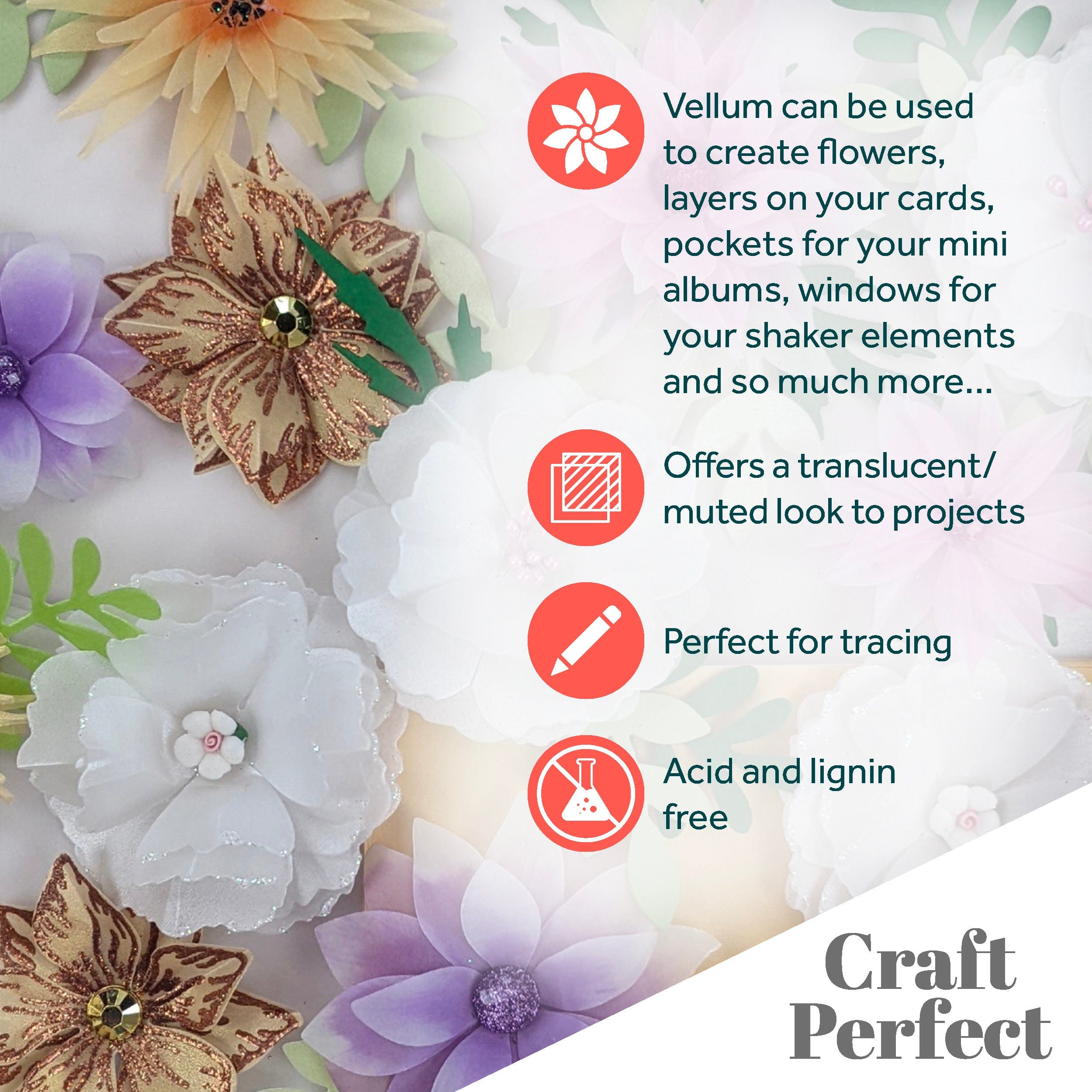 4-Pack Pure White Vellum Paper A4 Size (8.27 x 11.69 Inches) - Premium Translucent Paper for Scrapbooking, Invitations, Wedding Decor & Craft Projects