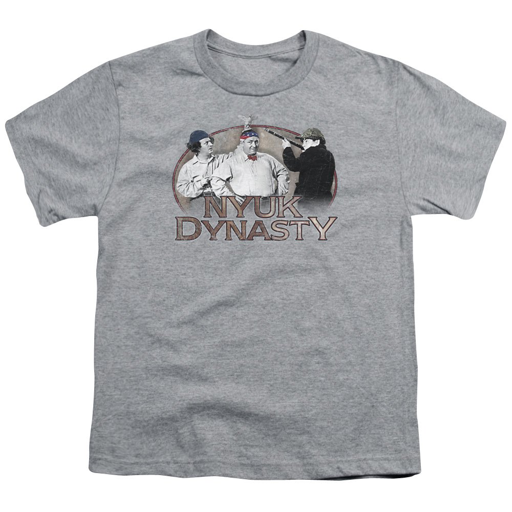 Three Stooges Nyuk Dynasty Unisex Youth T-Shirt for Boys & Girls - Funny Vintage Comedy Graphic Tee for Kids & Teens - Perfect for School, Parties & Casual Wear