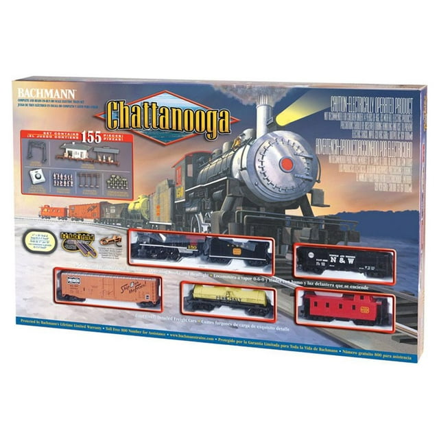 Bachmann Trains Chattanooga HO Scale Ready to Run Electric Train Set - 155 Piece Model Railroad for Home & Office Display, Collectors & Train Enthusiasts
