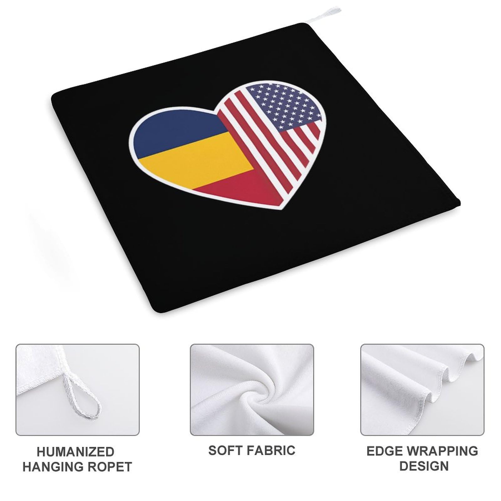 USA & Chad Flag Soft Hand Towels - Decorative Face Towels for Gym, Bathroom, Kitchen - Absorbent & Quick-Drying for Sports, Travel & Home Decor