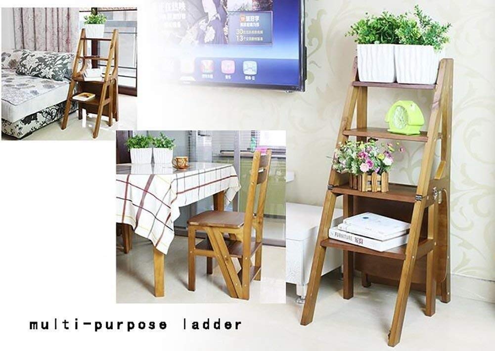 Multifunctional Solid Wood Folding Step Stool for Home - Indoor Climbing Stool, Ladder Step Stool, Bar Stool with Non-Slip Base | Perfect for Kitchen, Bathroom, Kids Room & Home Decor