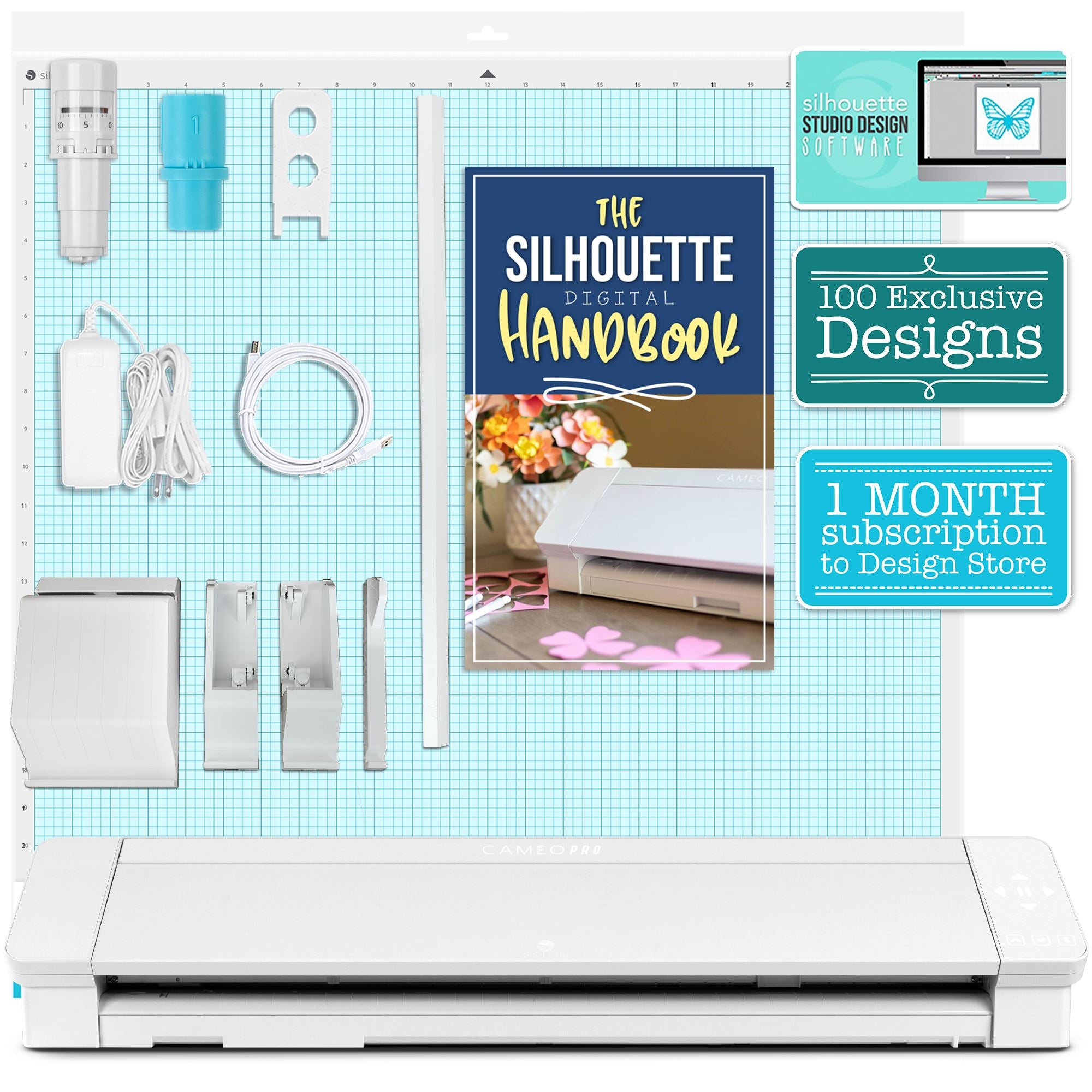 Silhouette Cameo 4 PRO 24-Inch Cutting Machine with AutoBlade, Cutting Mat & Roll Feeder - Perfect for DIY Crafts, Vinyl Decals, and Home Decor Projects