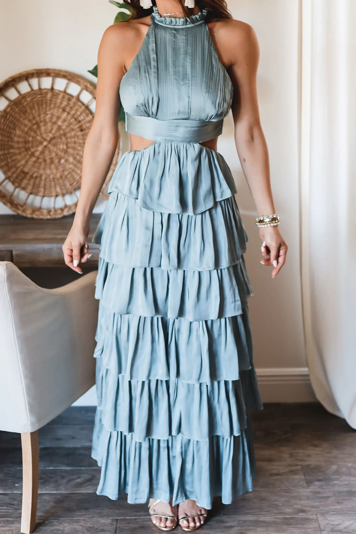 Elegant Women's Solid Color Patchwork Cake Dress - Flowy A-Line Party Dress for Weddings, Cocktails & Special Occasions