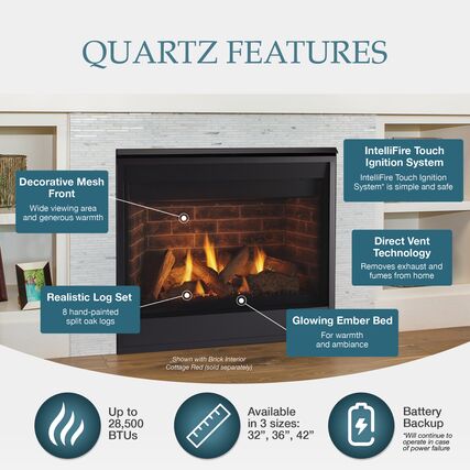Majestic Quartz 42 Direct Vent Gas Fireplace - 42