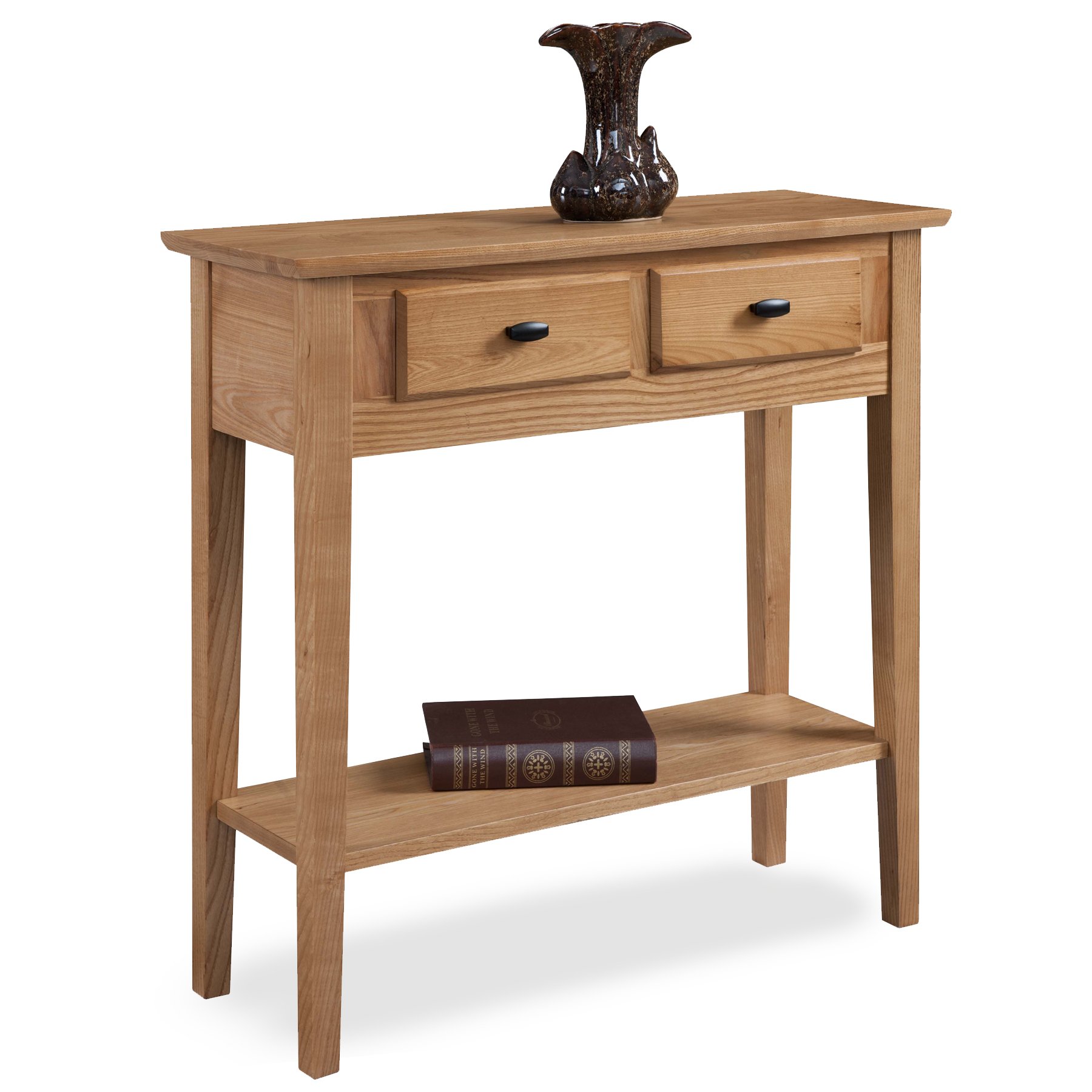 30 Inch Solid Wood Entryway Console Table with Shelf & 2 Drawers - Desert Sand Brown Sofa Table by Leick Home (10075-DS) - Perfect for Hallway, Living Room & Small Space Organization