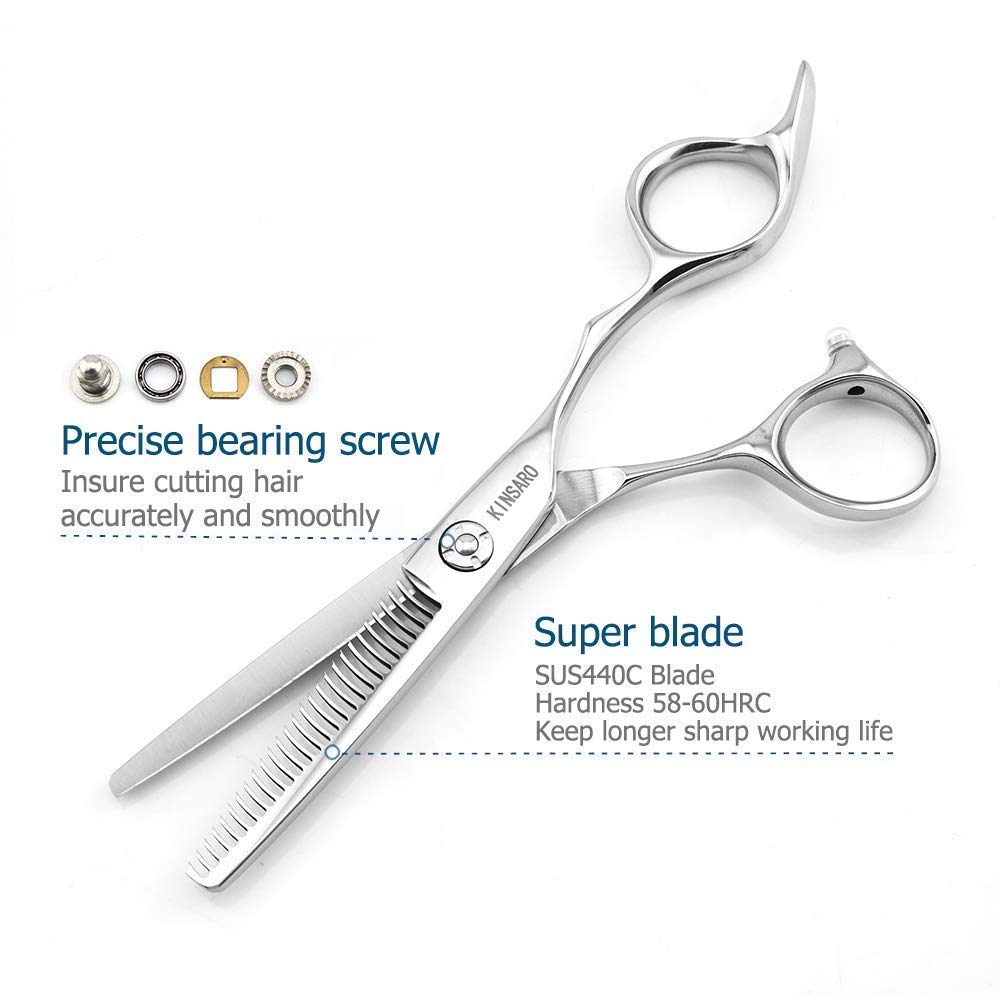 Kinsaro Professional 5.75 Inch Hair Cutting Scissors & Thinning Shears Set - Barber Scissors for Precision Haircuts, Styling, and Trimming | Perfect for Salon Professionals & Home Hair Care