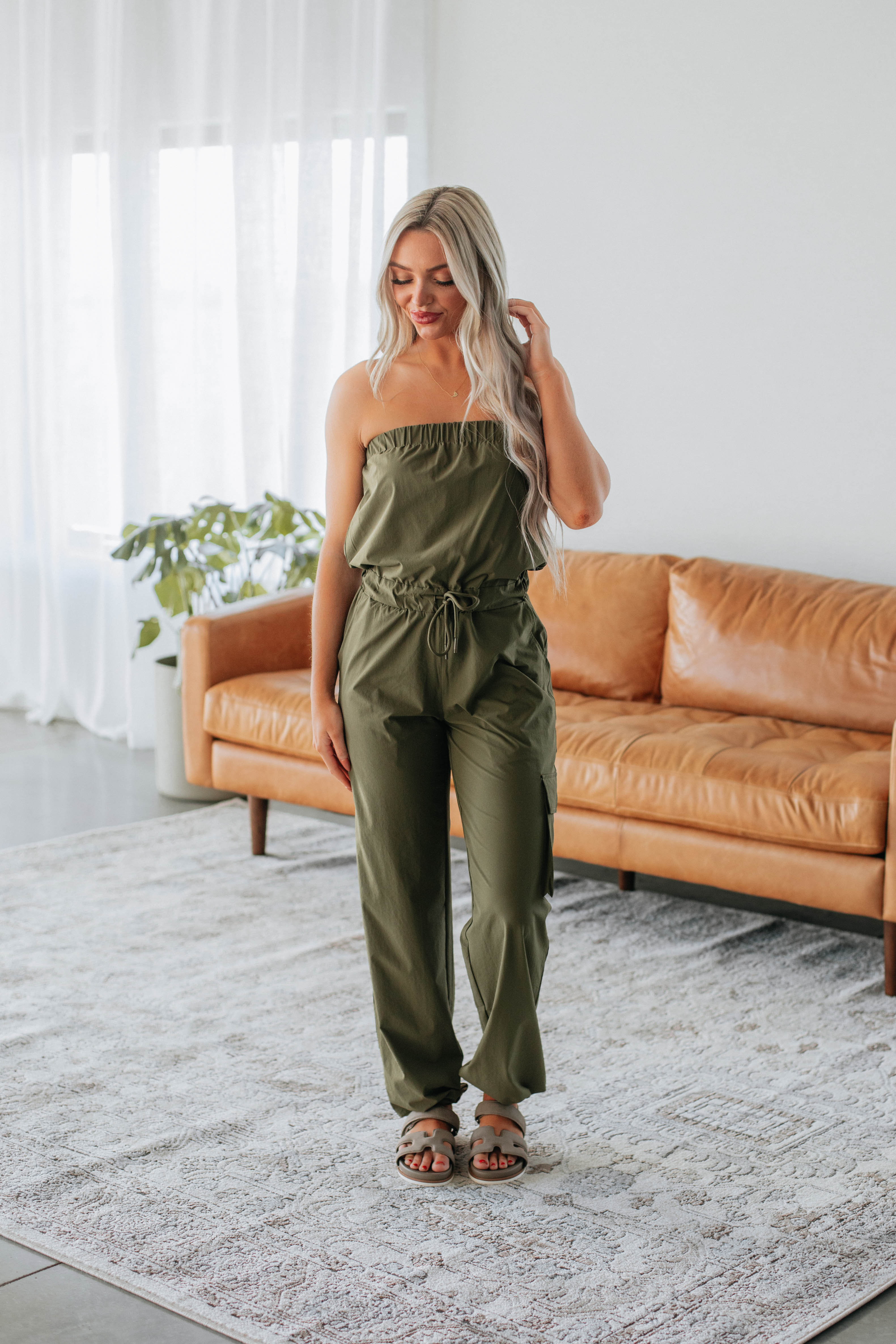 Kamari Active Jumpsuit for Women - Dark Olive | Stretchy Workout Jumpsuit for Yoga, Gym & Running | Comfortable Athletic Wear for Fitness & Lounge