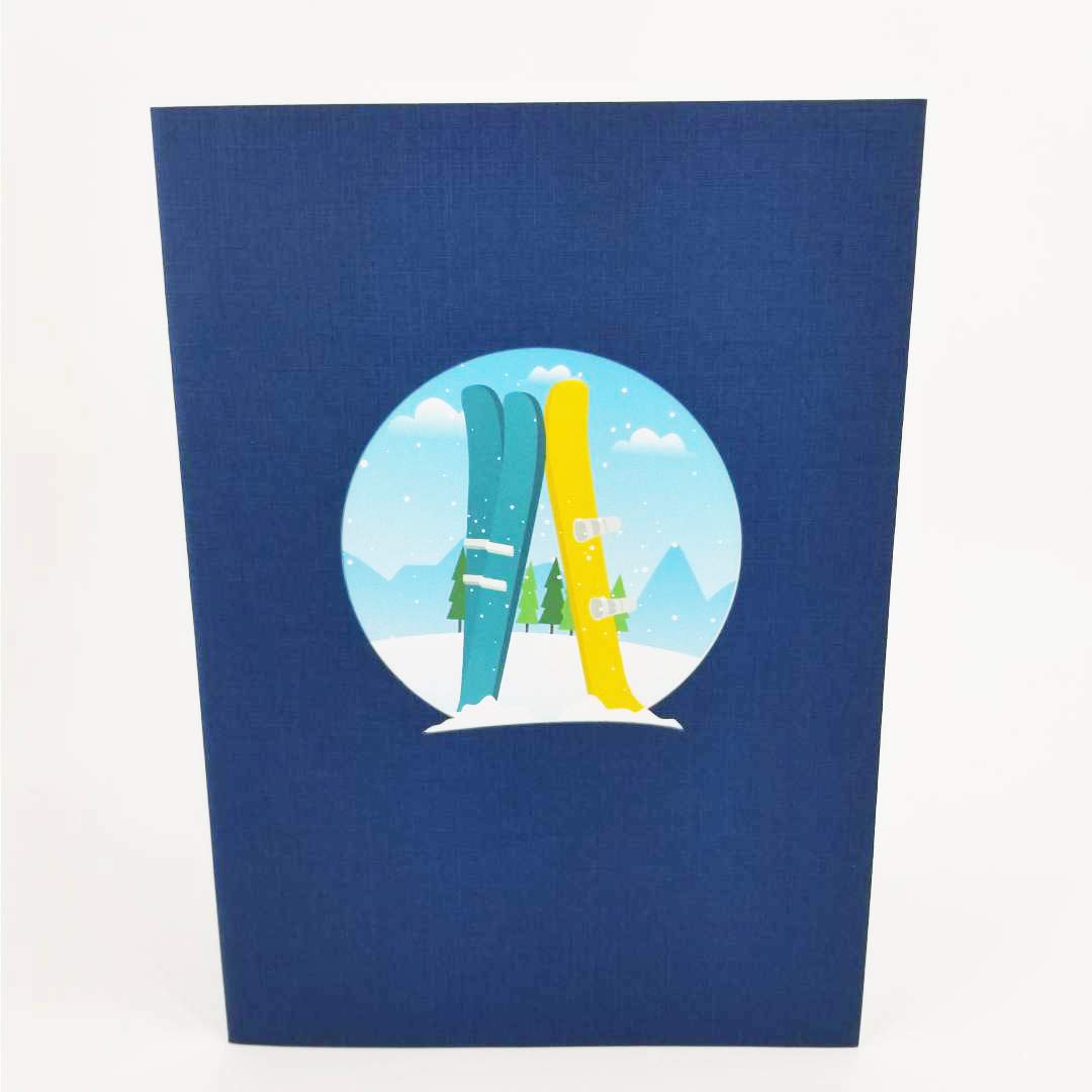 Winter Sports Pop Up Greeting Card for Birthdays, Anniversaries & More - Perfect for Sport Lovers