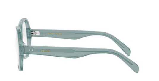 Celine THIN CL50148I 093 Shiny Lime Transparent Geometric Women's Eyeglasses - Fashionable Designer Glasses for Women, UV Protection & Lightweight Frame - Perfect for Office, Reading & Everyday Wear