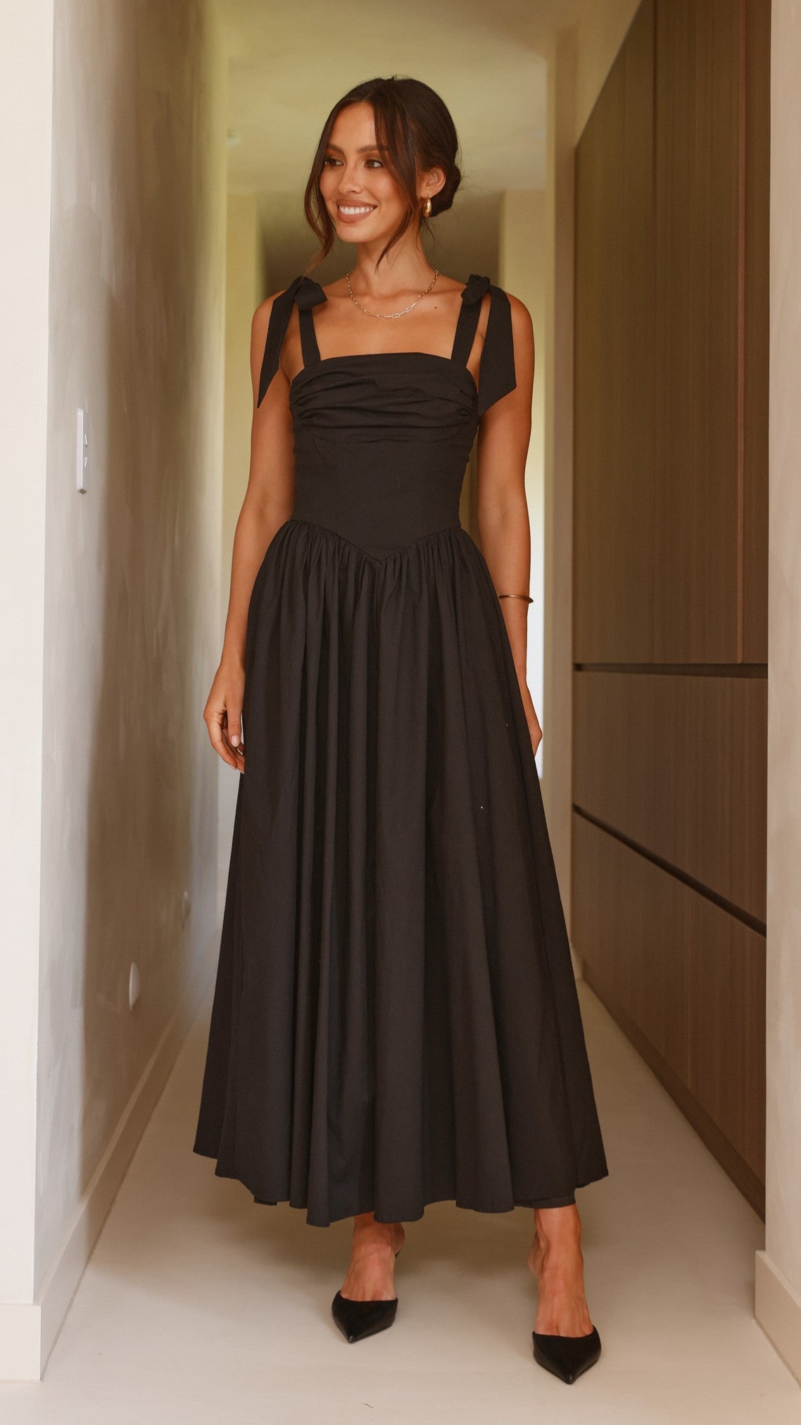 Haisley Maxi Dress for Women - Flowy Long Summer Dress in Black - Perfect for Beach, Vacation & Casual Wear