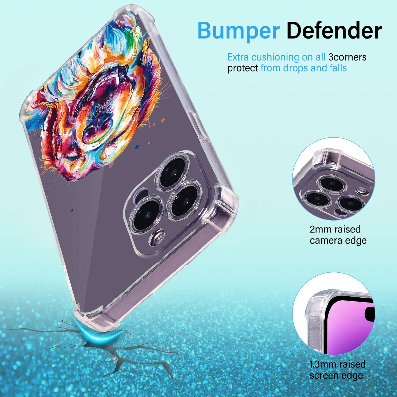 Golden Retriever Design iPhone 12 Pro Max Case with Rainbow Pattern - 6.7