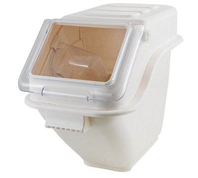 Winco IB-5S 5-Gallon Clear Plastic Shelf Ingredient Bins with 80-Cup Capacity - Perfect for Commercial Kitchens, Pantry Organization & Bulk Food Storage