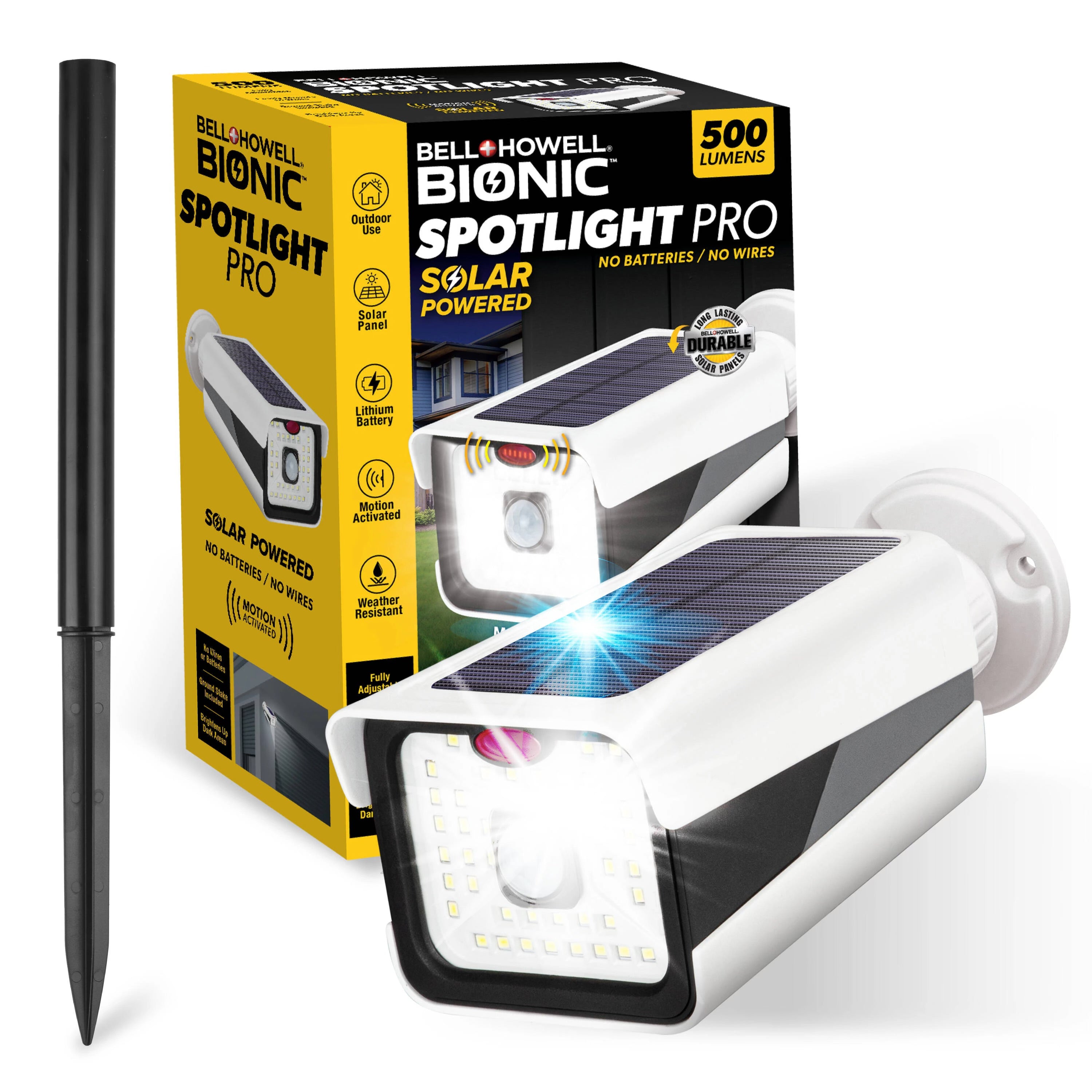 Solar Spotlight with Motion Sensor - BH Solar Powered Outdoor Security Light for Garden, Pathway, and Yard Lighting | Weatherproof & Energy Efficient