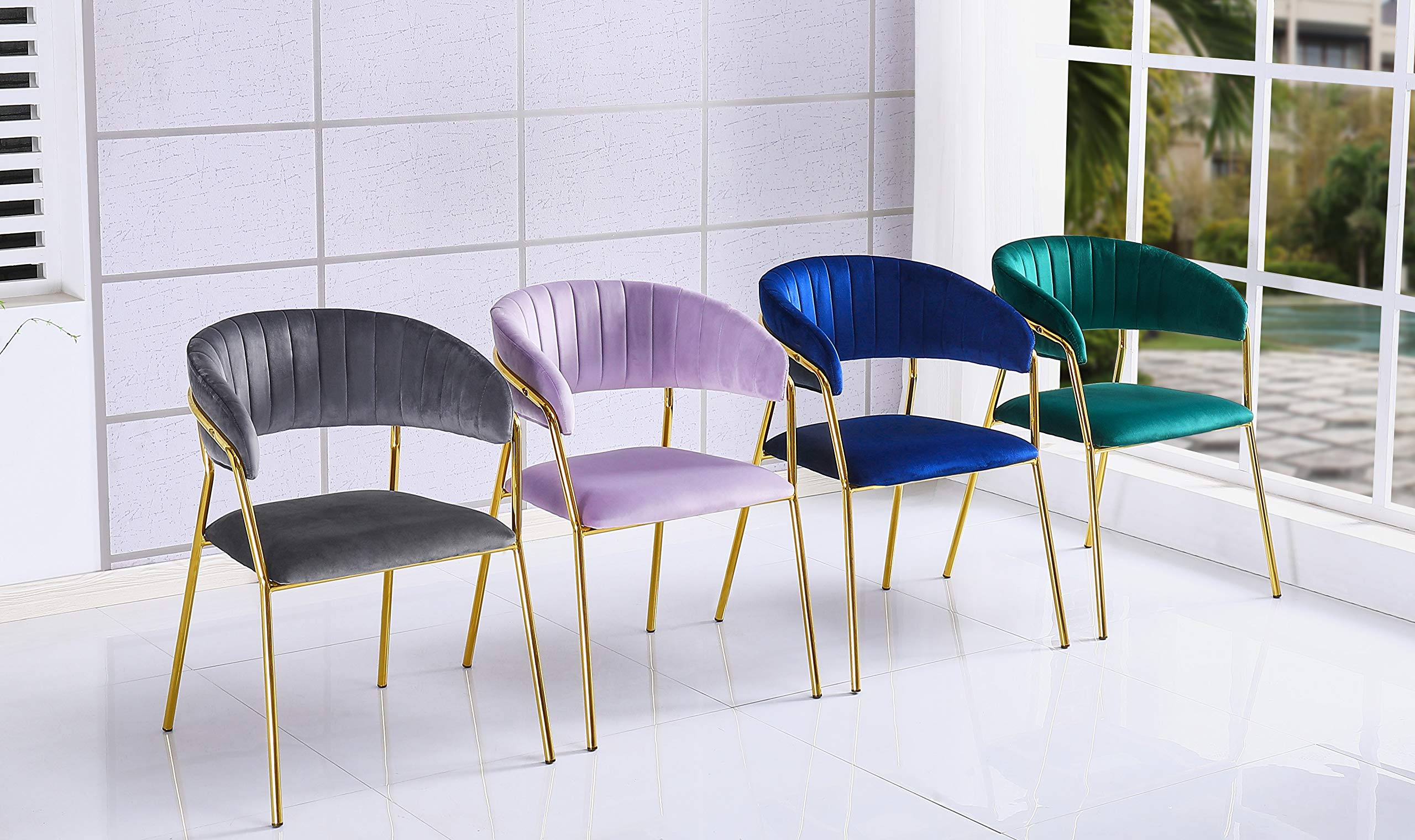 Best Tracy Modern Dining Chairs Set of 2 - Lavender Upholstered Kitchen Chairs for Dining Room, Breakfast Nook & Small Spaces