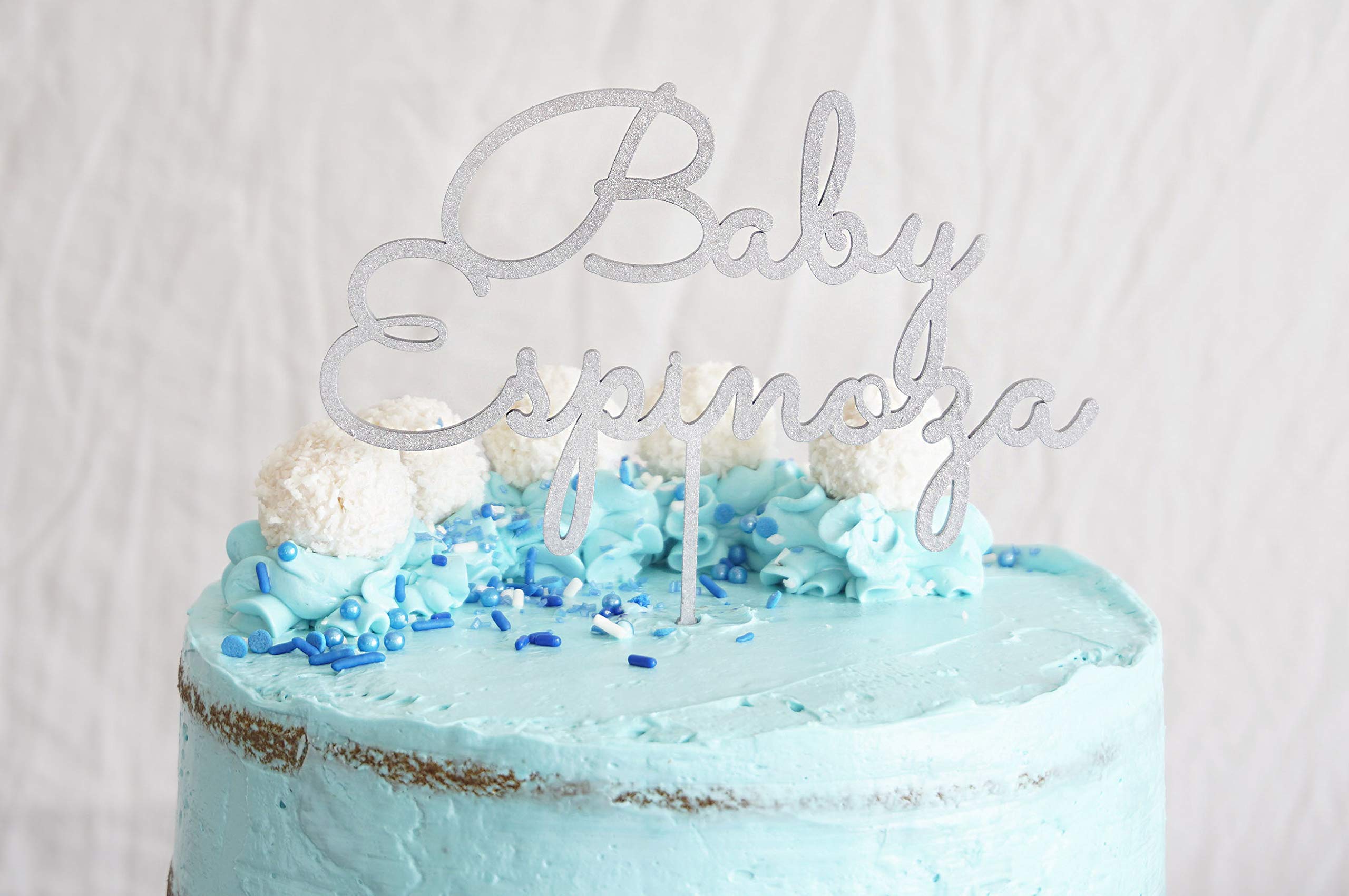 Custom Baby Shower Cake Topper - Personalized Welcome Baby Cake Decoration with Name - Perfect for Baby Shower Parties, Gender Reveals & Newborn Celebrations